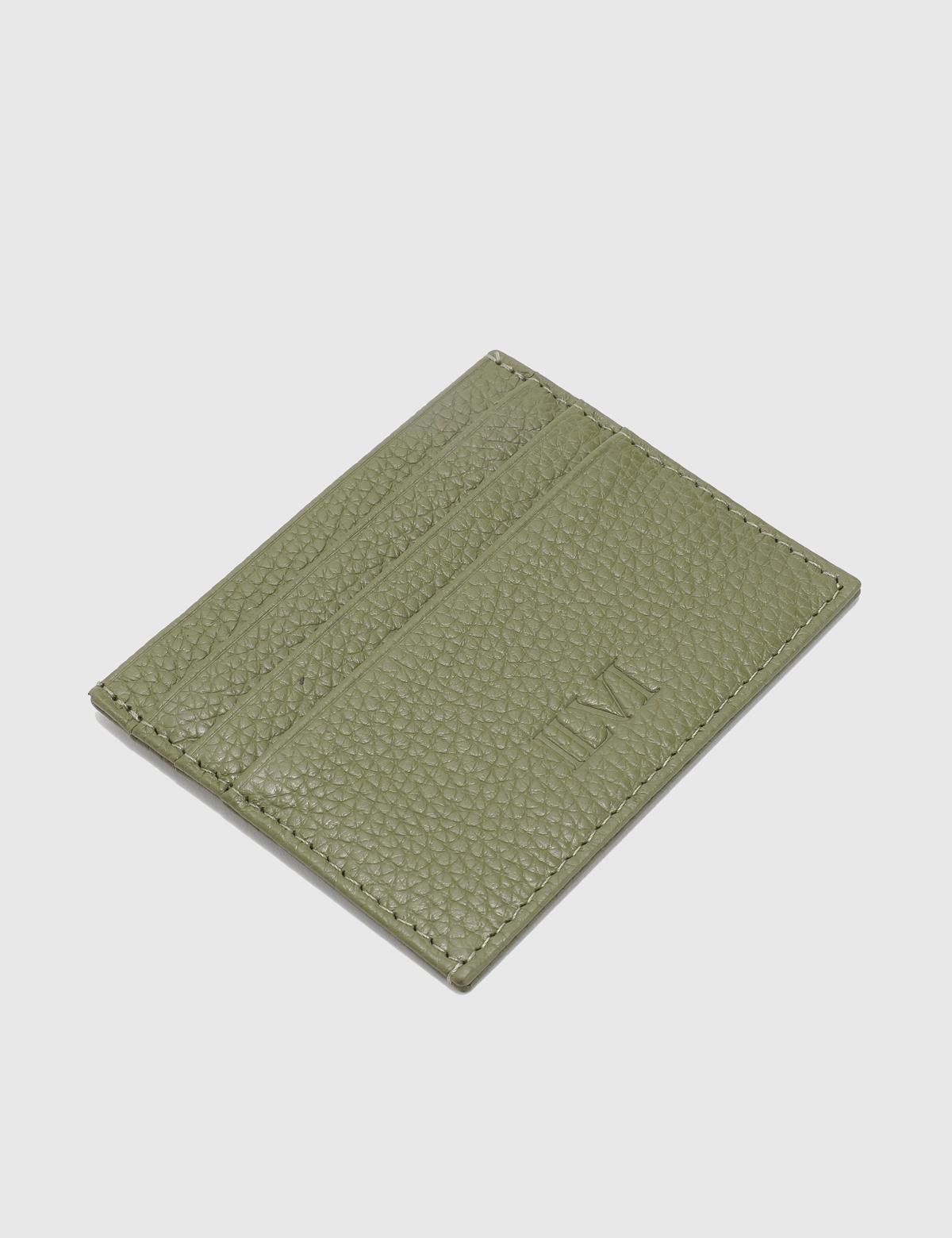 Varanasi Khaki Floater Leder Unisex Kartenhalter