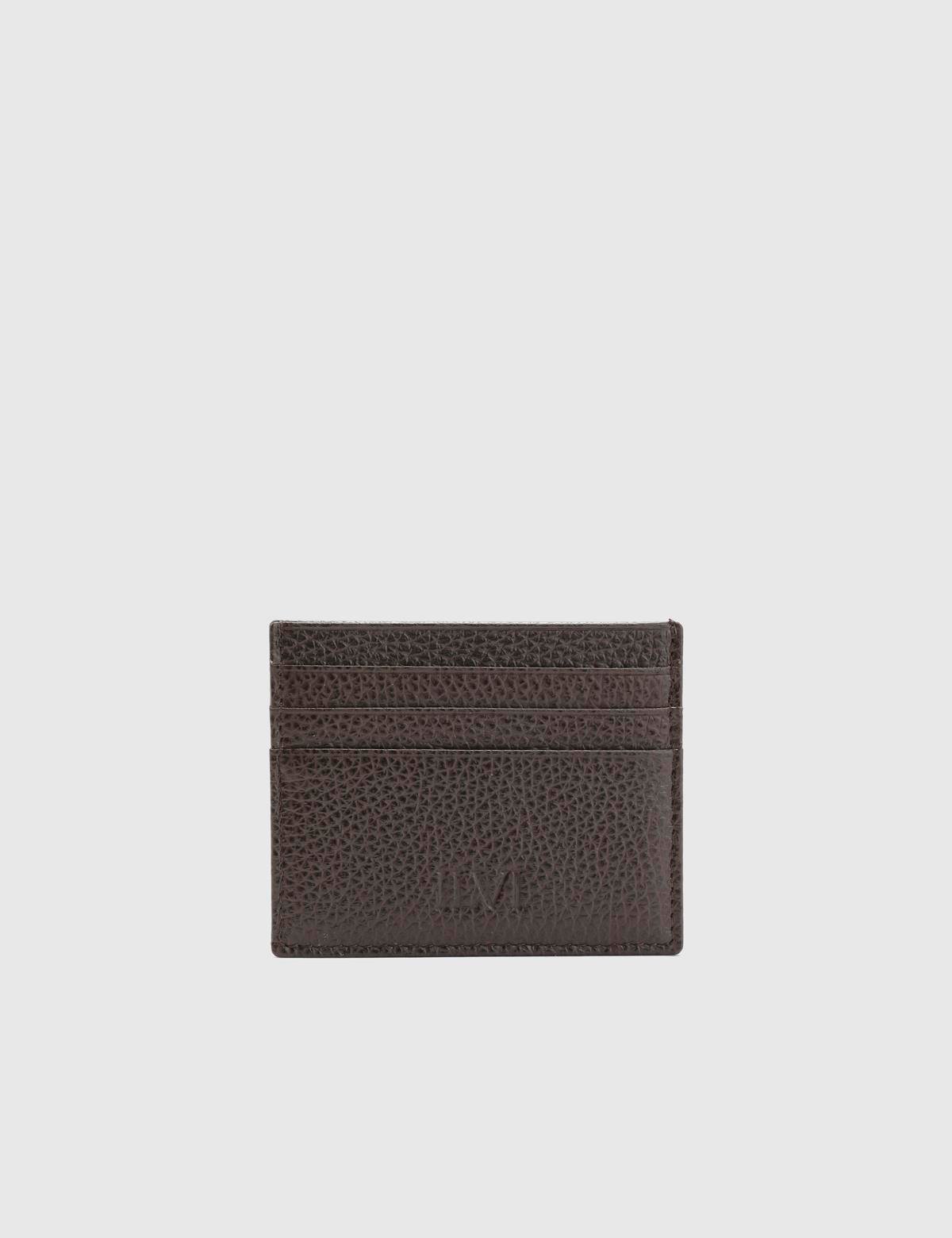 Varanasi Brown Floater Leather Unisex Card Holder