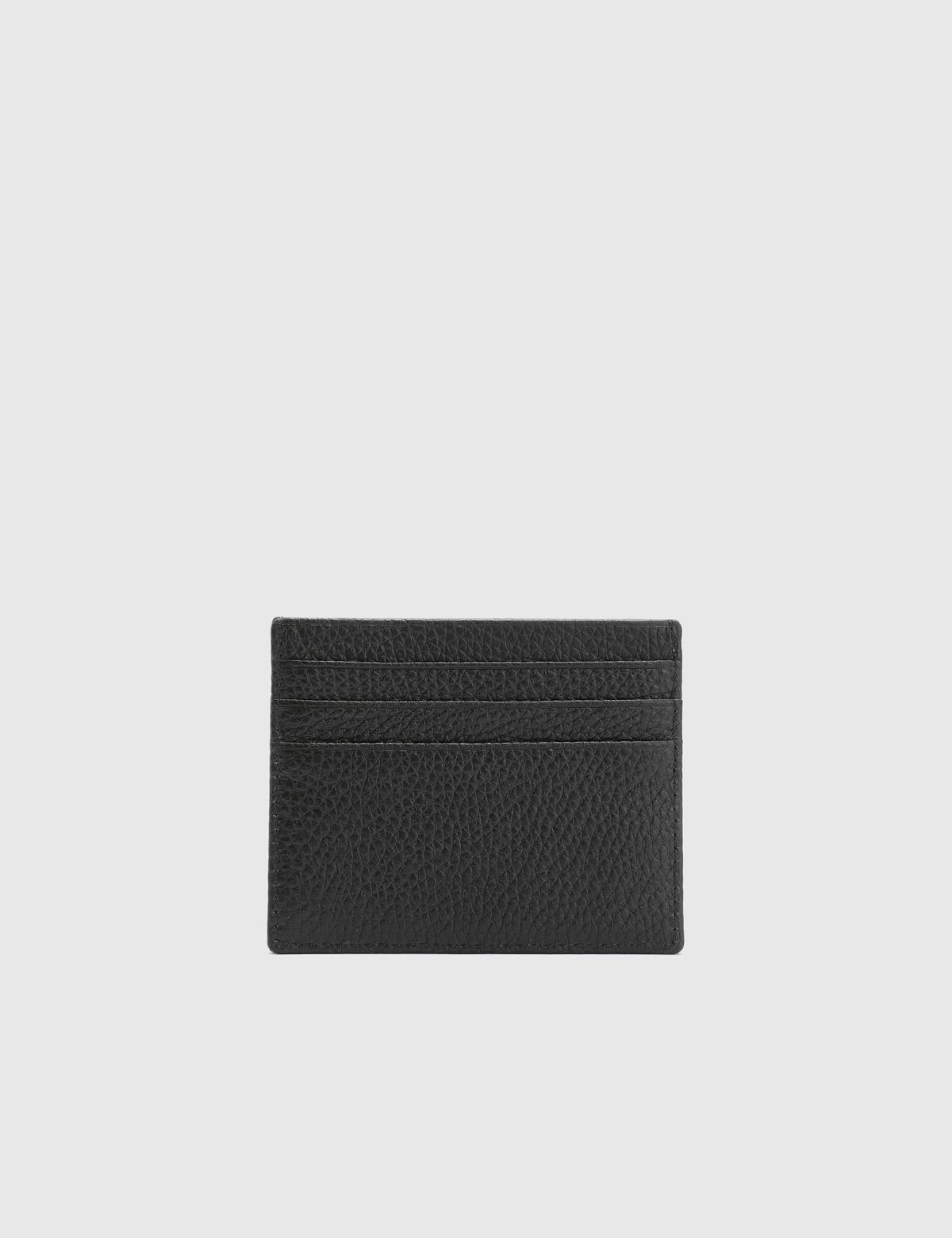 Varanasi Black Floater Leather Unisex Card Holder