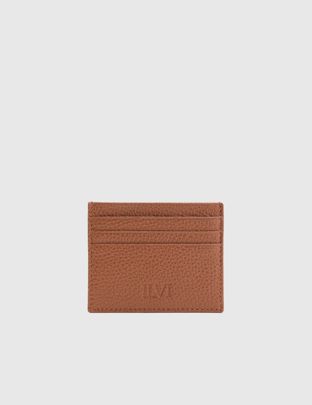 Varanasi Saddle Brown Floater Leather Unisex Card Holder