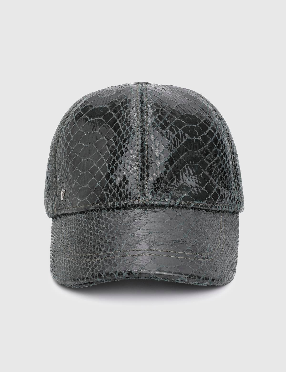 Vero Green Unisex Snake Leather Cap