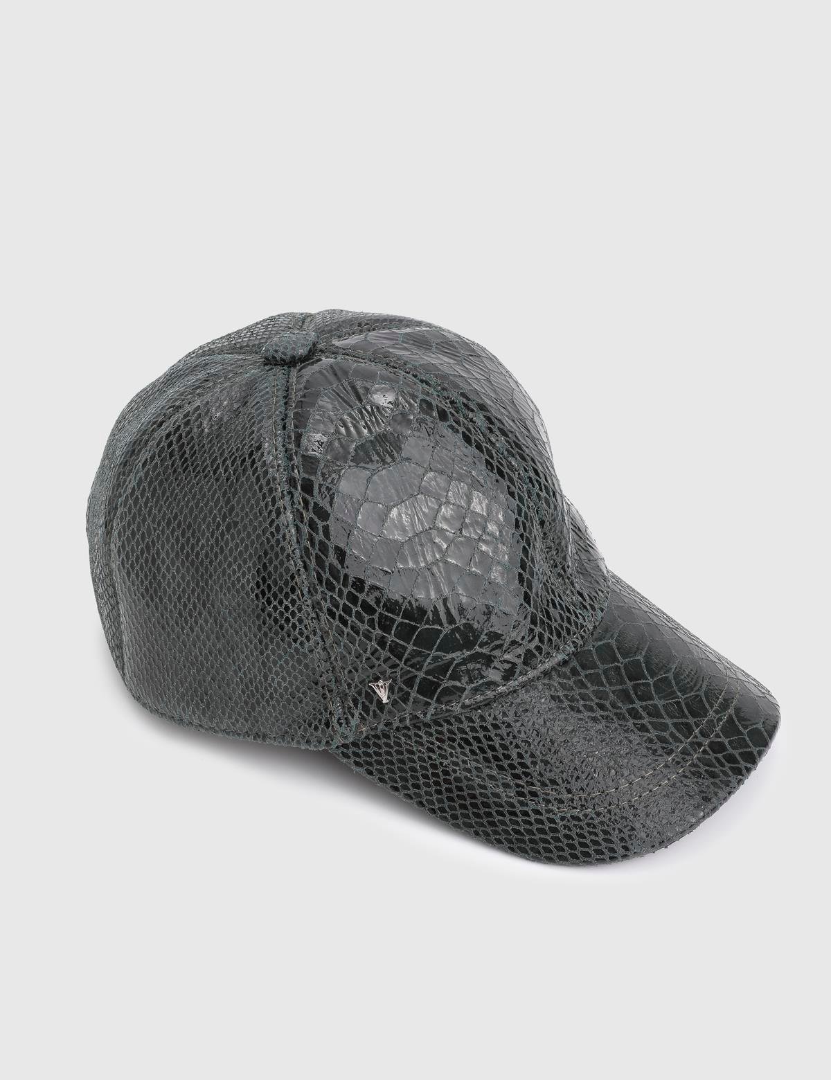 Vero Green Unisex Snake Leather Cap