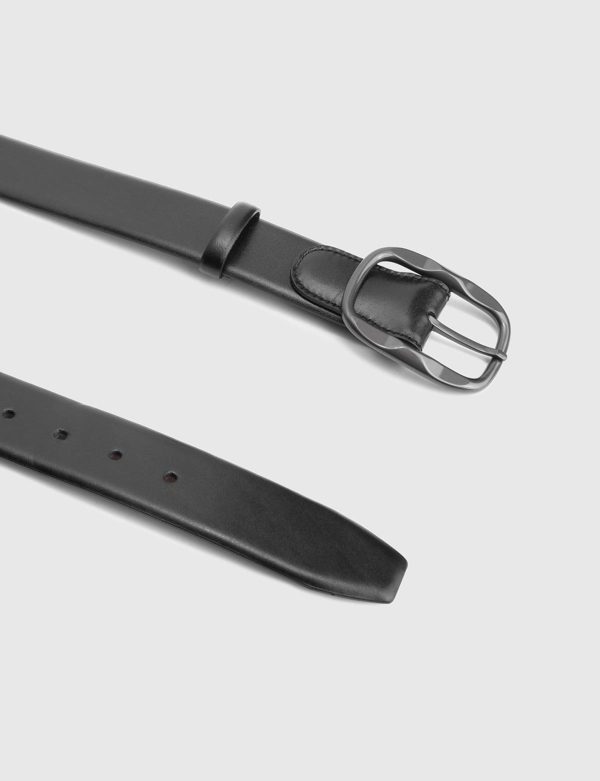 Verton Black Leather Men's Belt