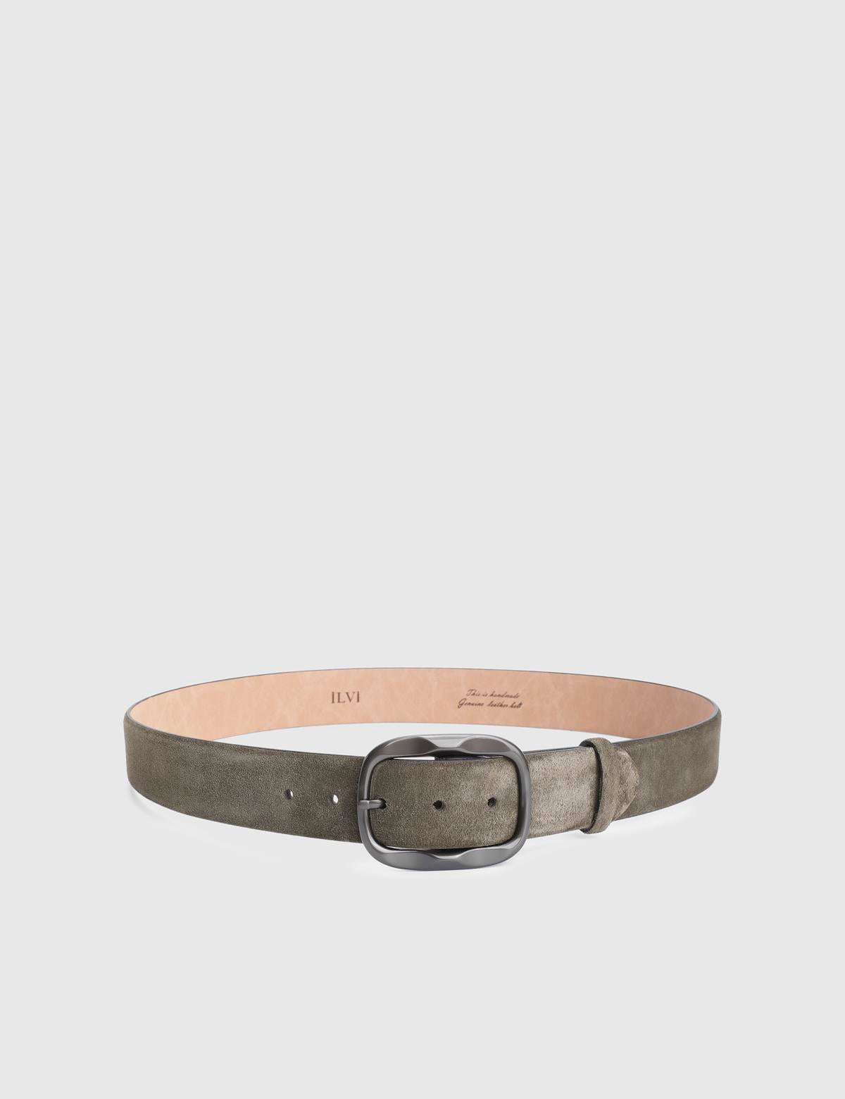 Verton Khaki Suede Leather Men's Belt