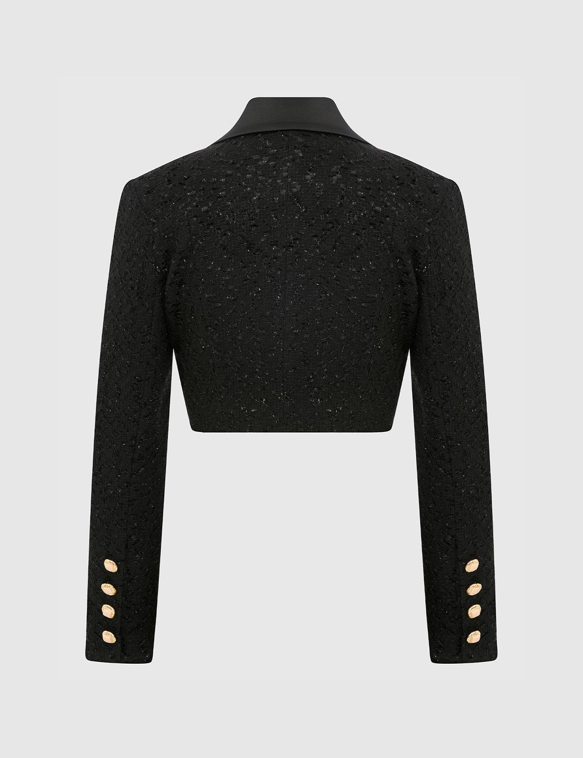 Vian Black Women's Crop Jacket