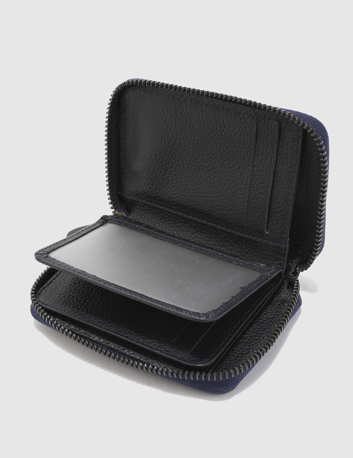 Vigilio Navy Blue Floater Leather Unisex Card Holder