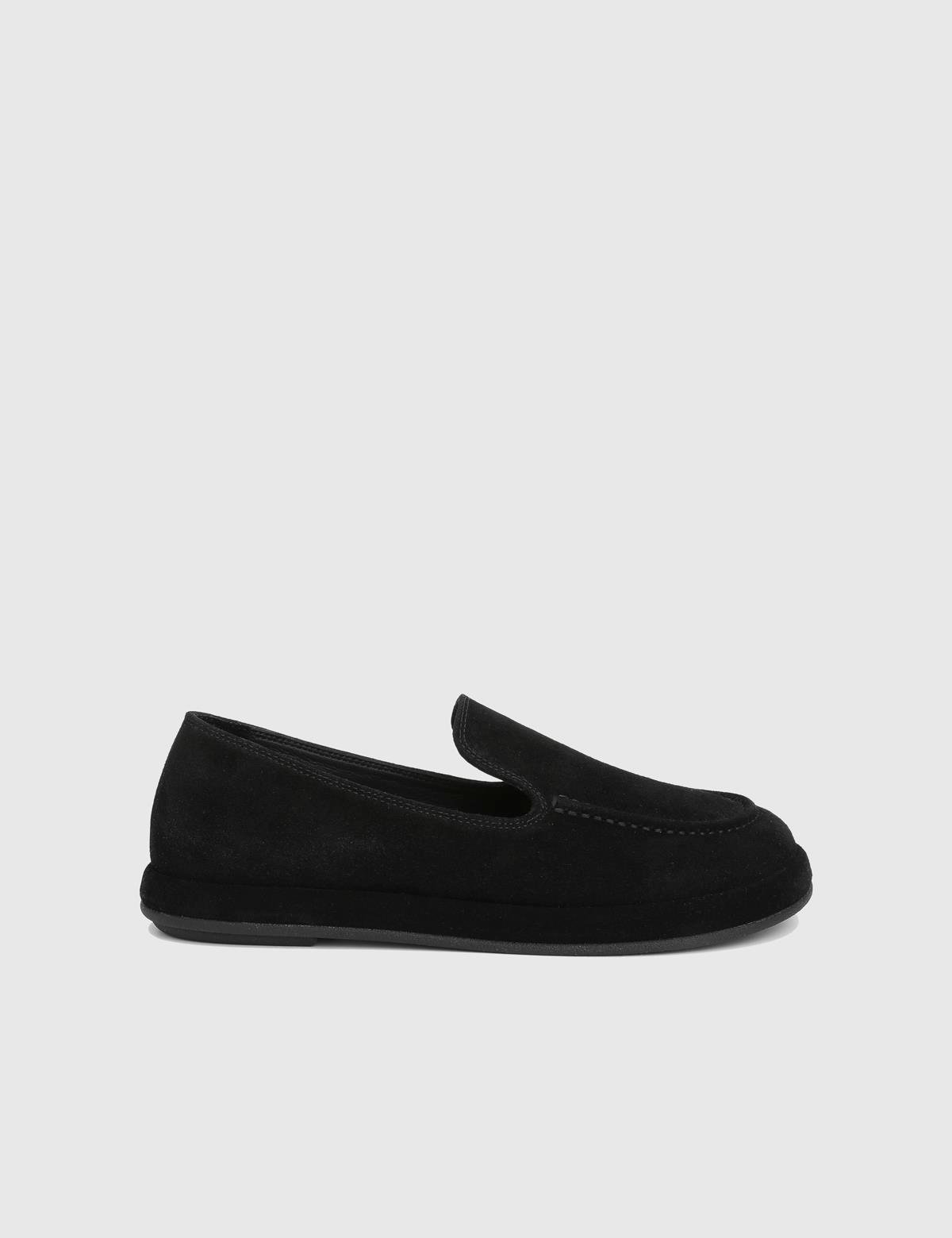 Vili Black Suede Leather Women's Loafer