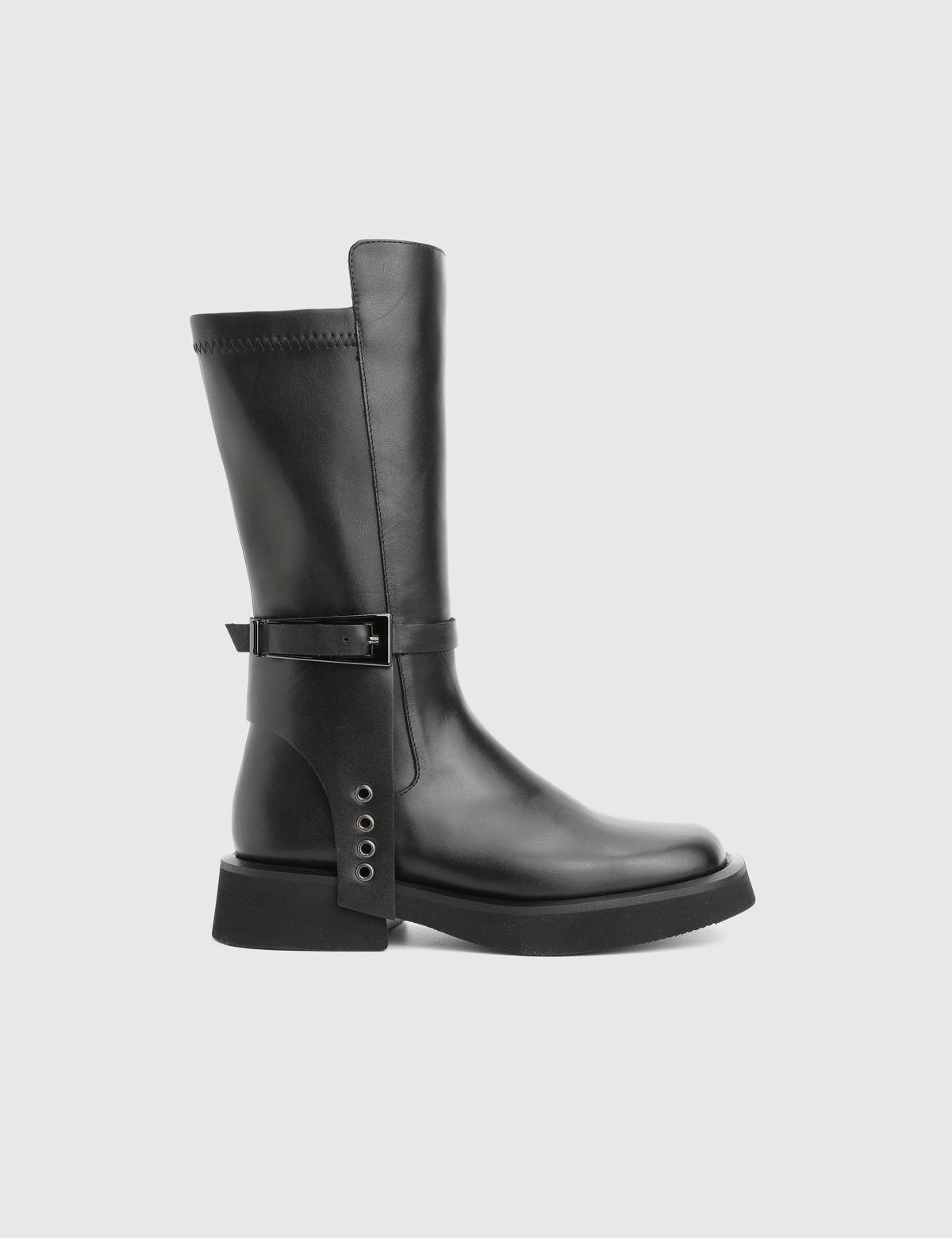 Vlad Black Leather Women's Boot
