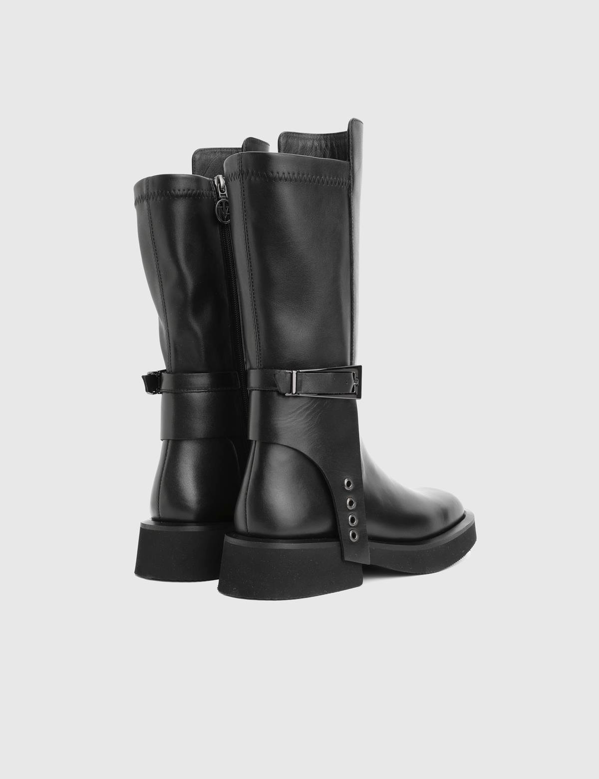 Vlad Black Leather Women's Boot