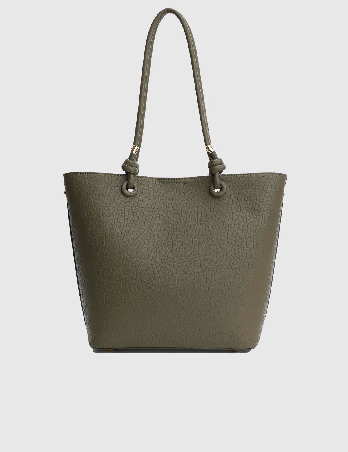 Volten Khaki Suede Floater Leather Women's Shoulder Bag