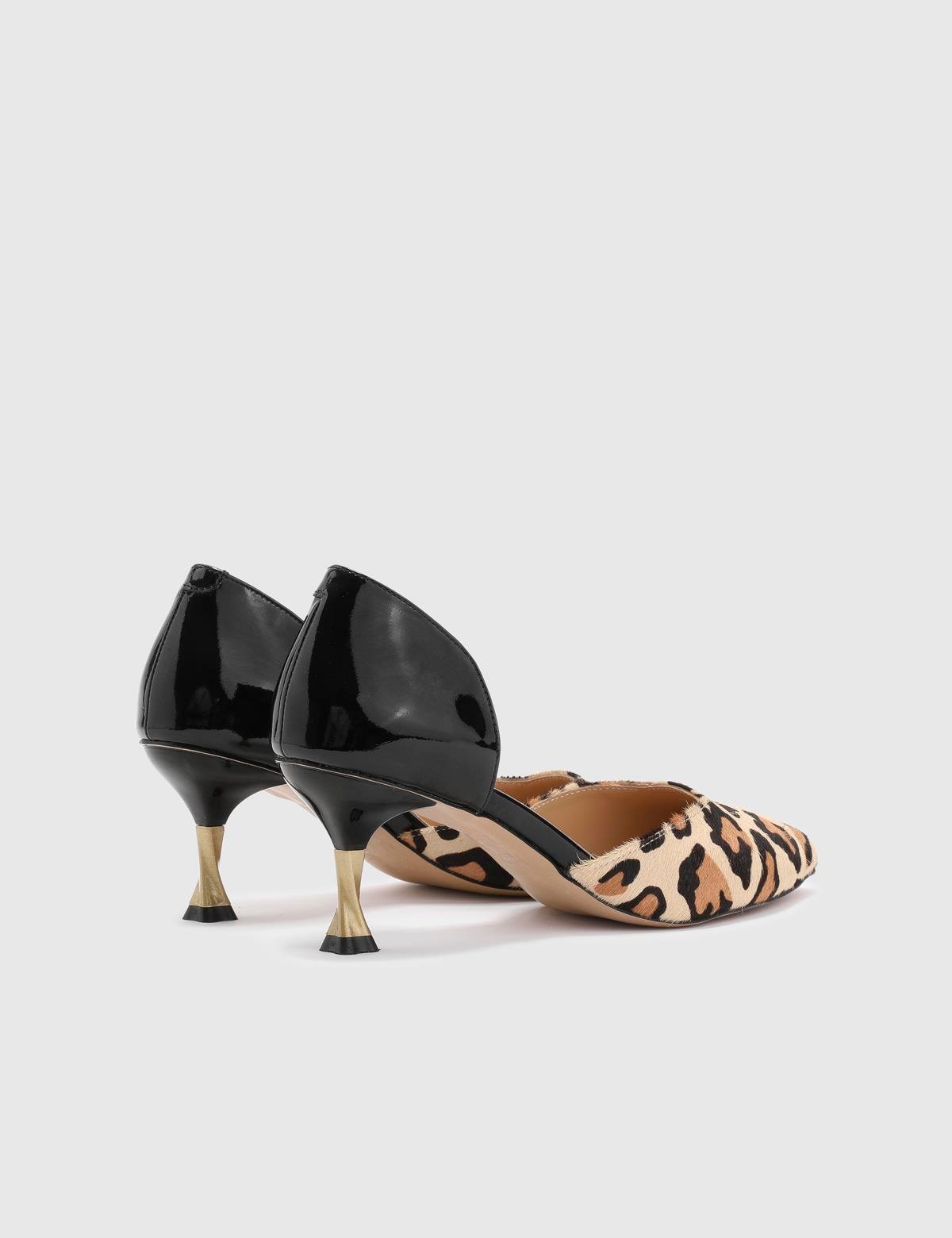 Warre Leopard Patent Leather Foal Fur Women's Pump