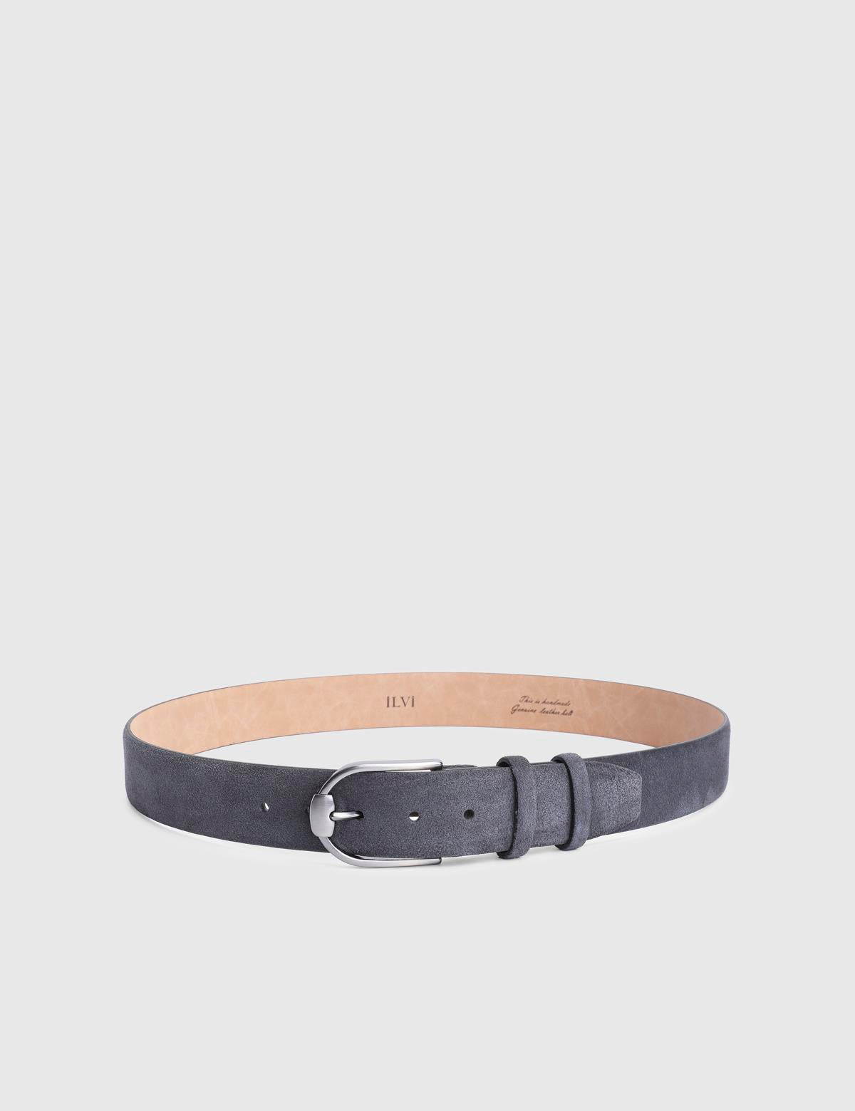 Warren Grey Suede Leather Men's Belt