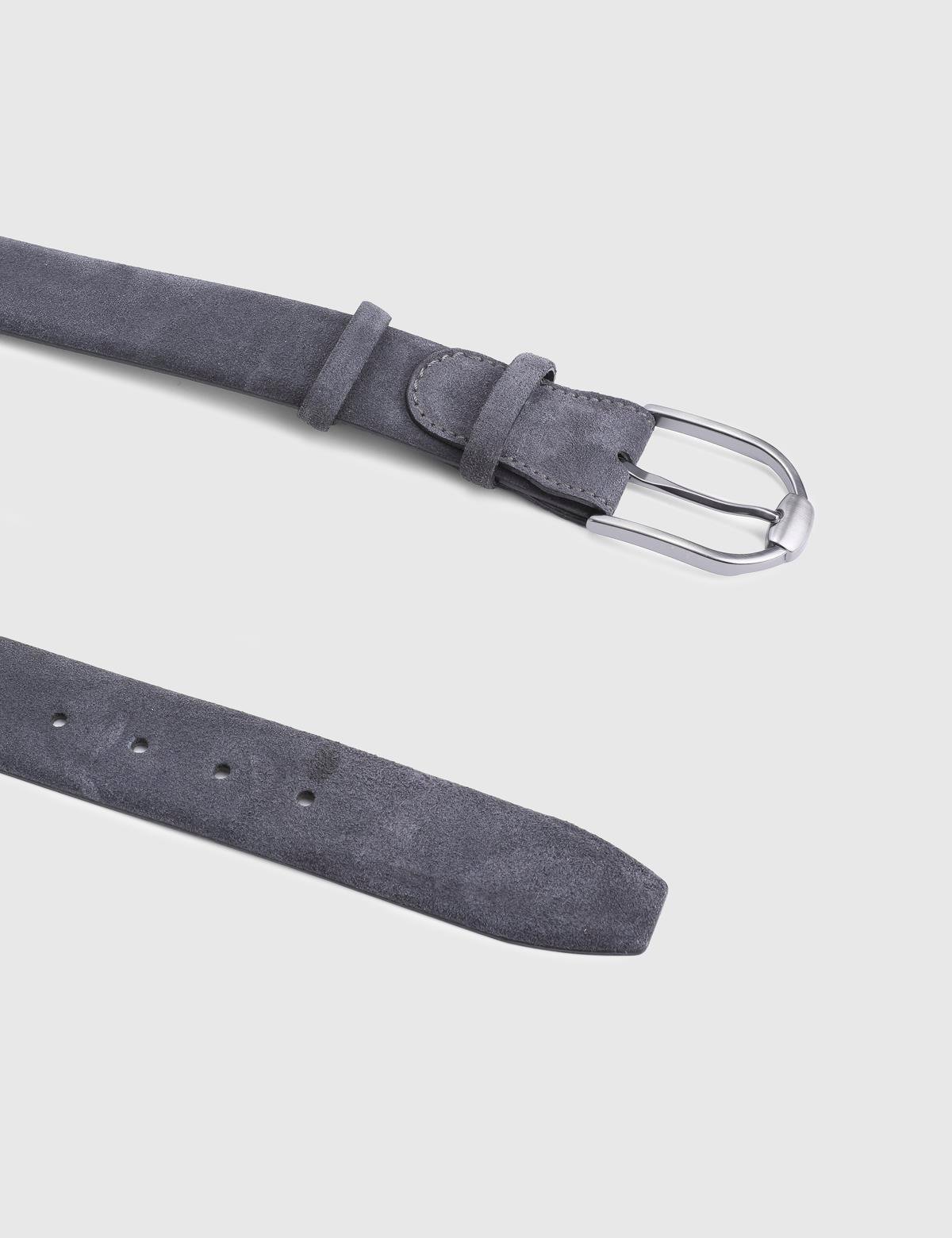 Warren Grey Suede Leather Men's Belt