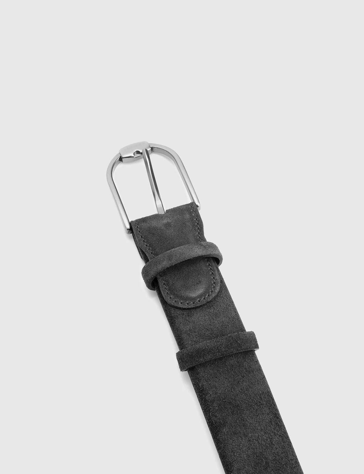 Warren Black Suede Leather Men's Belt