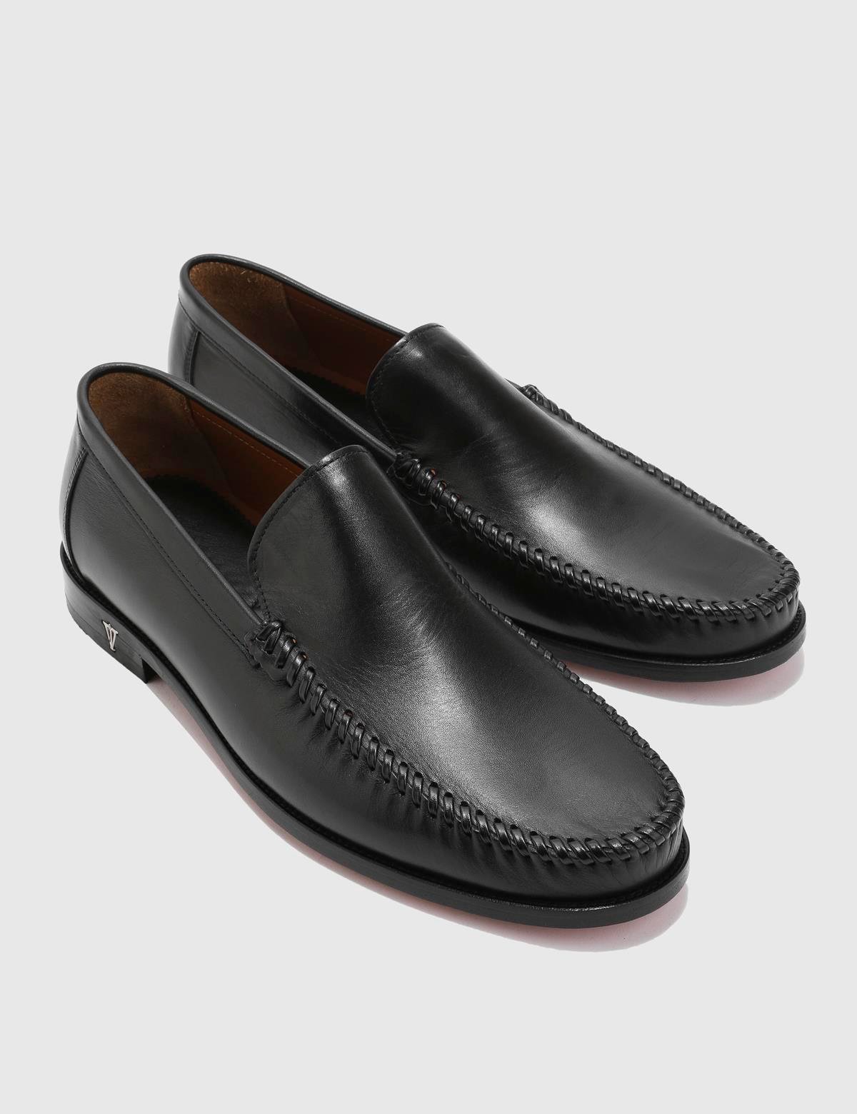 Welmer Schwarzer Leder-Herrenloafer