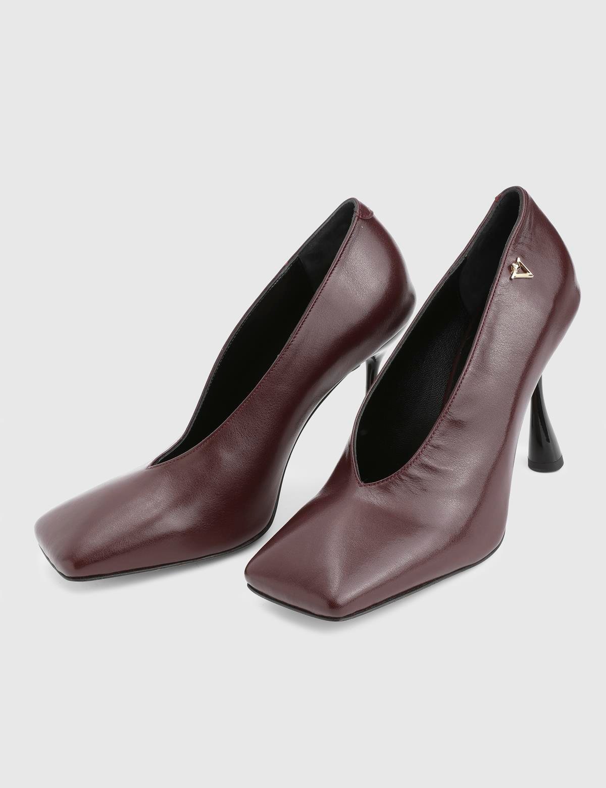 Wine Burgundy Leather Women's Pump