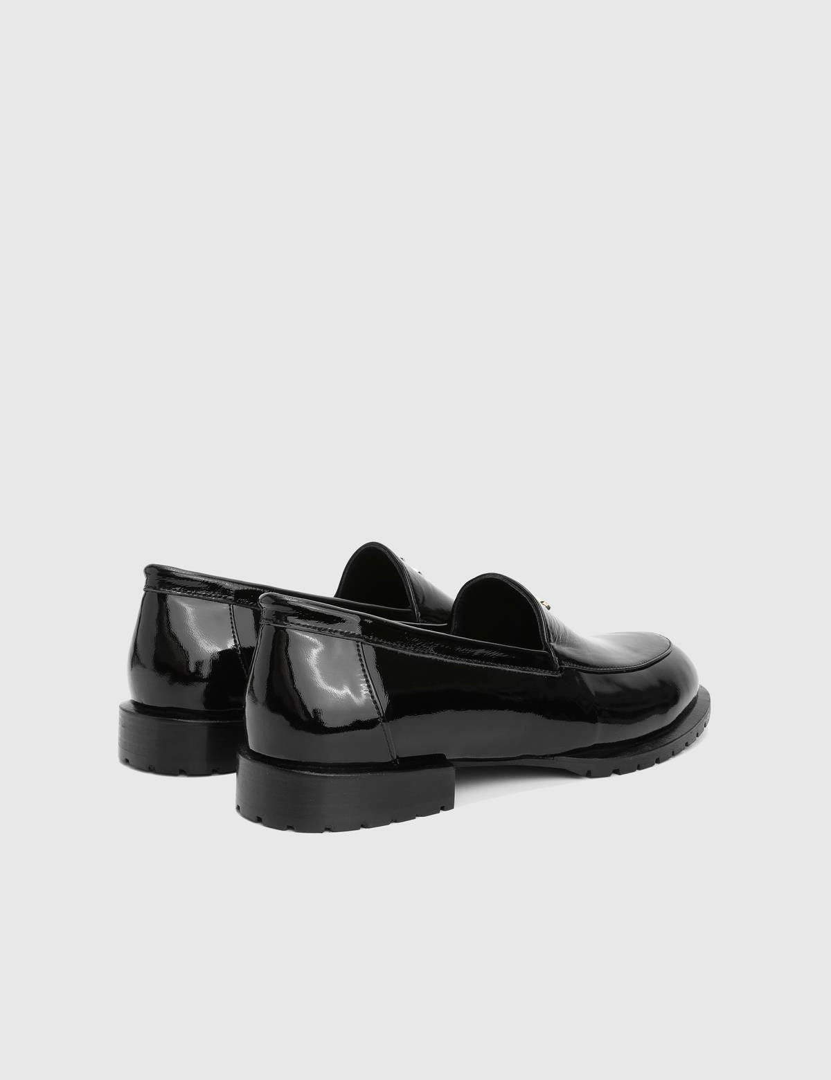 Wing Black Patent Leather Women's Loafer