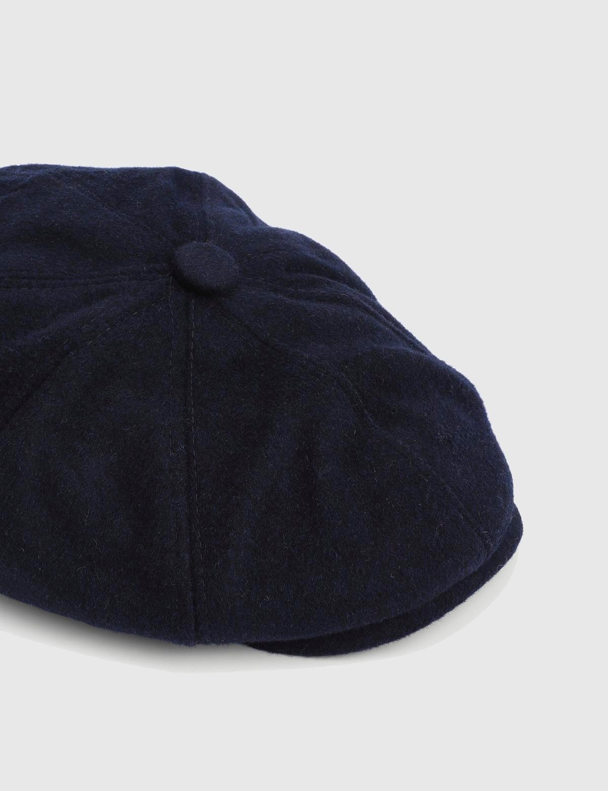 Wolter Navy Blue Men's Fabric Flat Cap