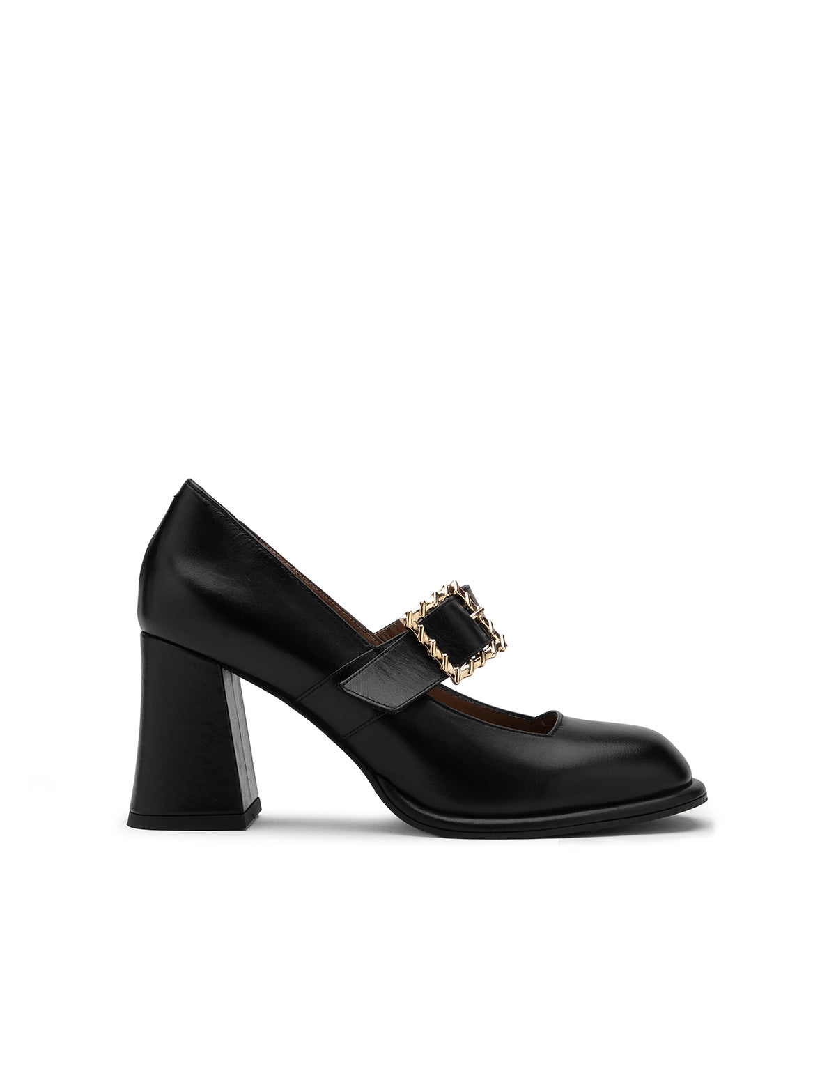 Beso Black Leather Women's Pump