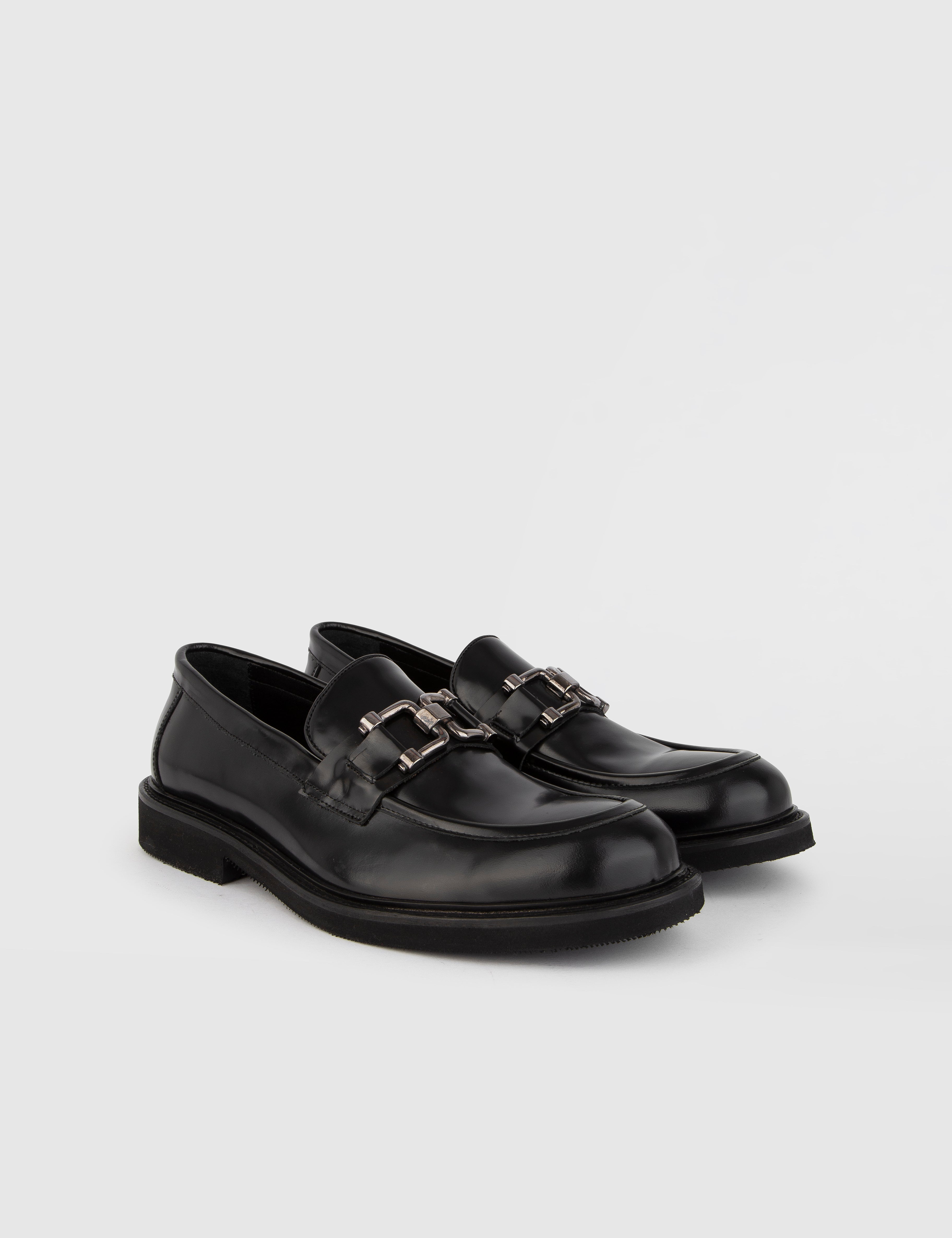 Borska Black Florentic Leather Men's Daily Shoe
