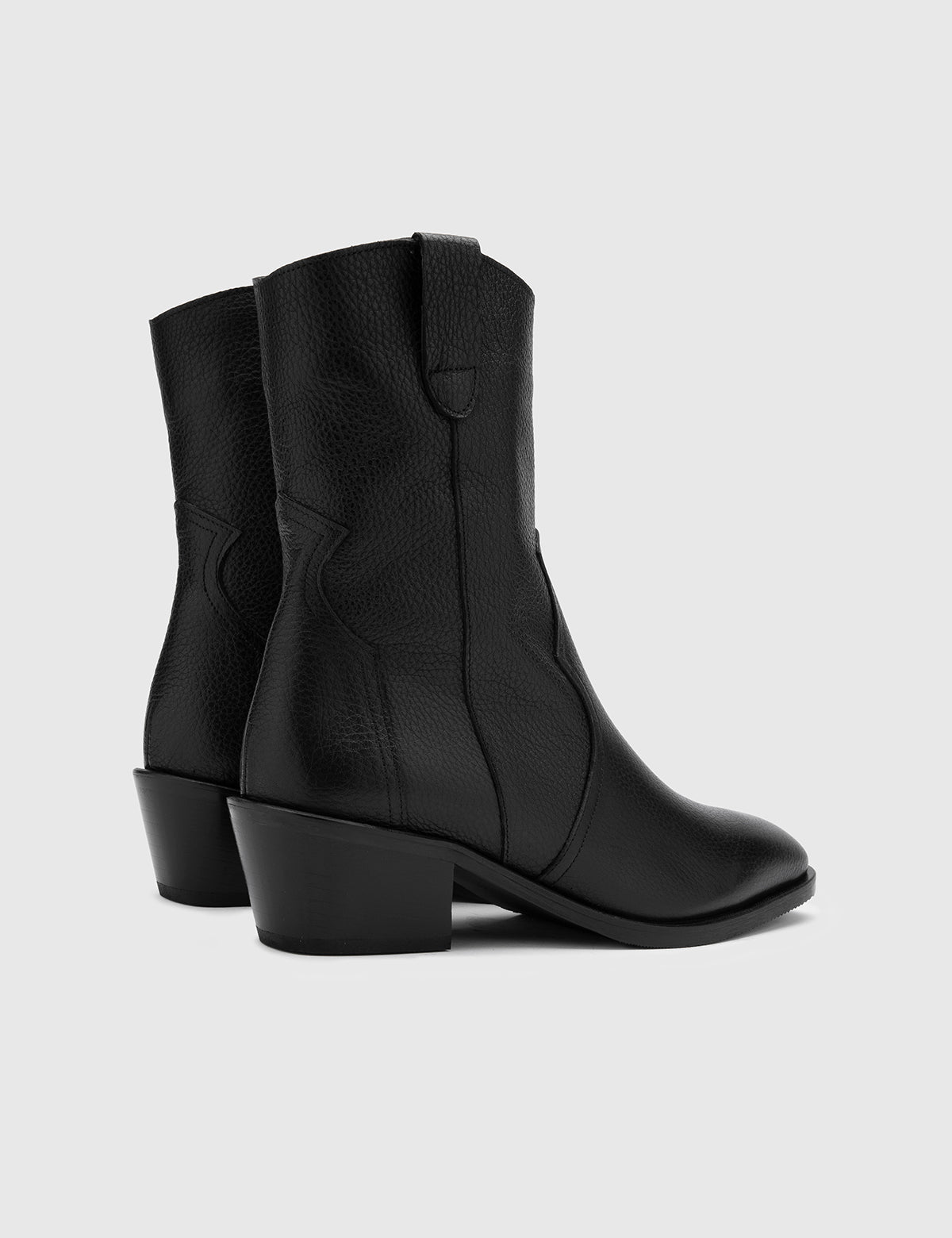 Gracias Black Floater Leather Women's Heeled Boot