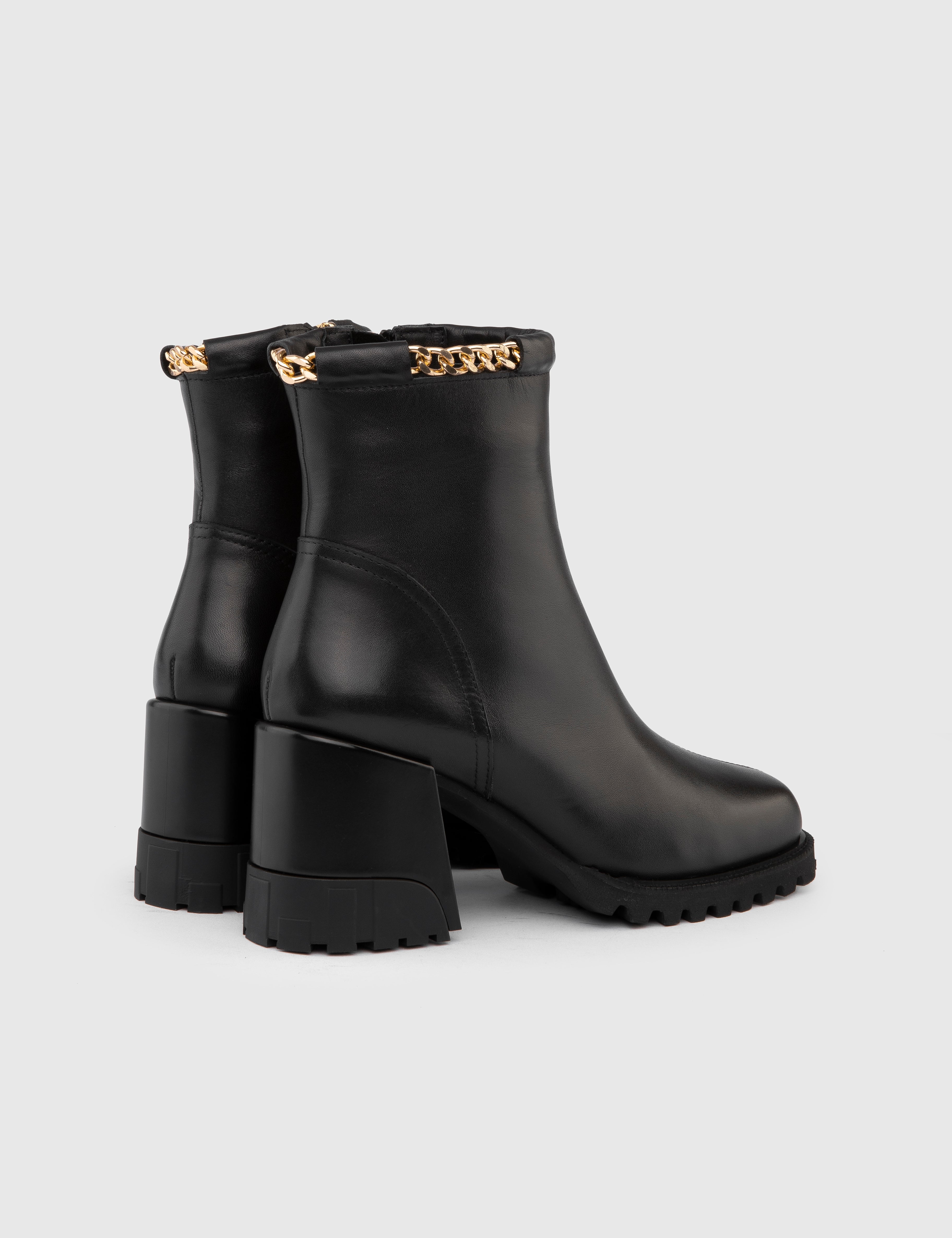 Harder Black Leather Women's Heeled Boot
