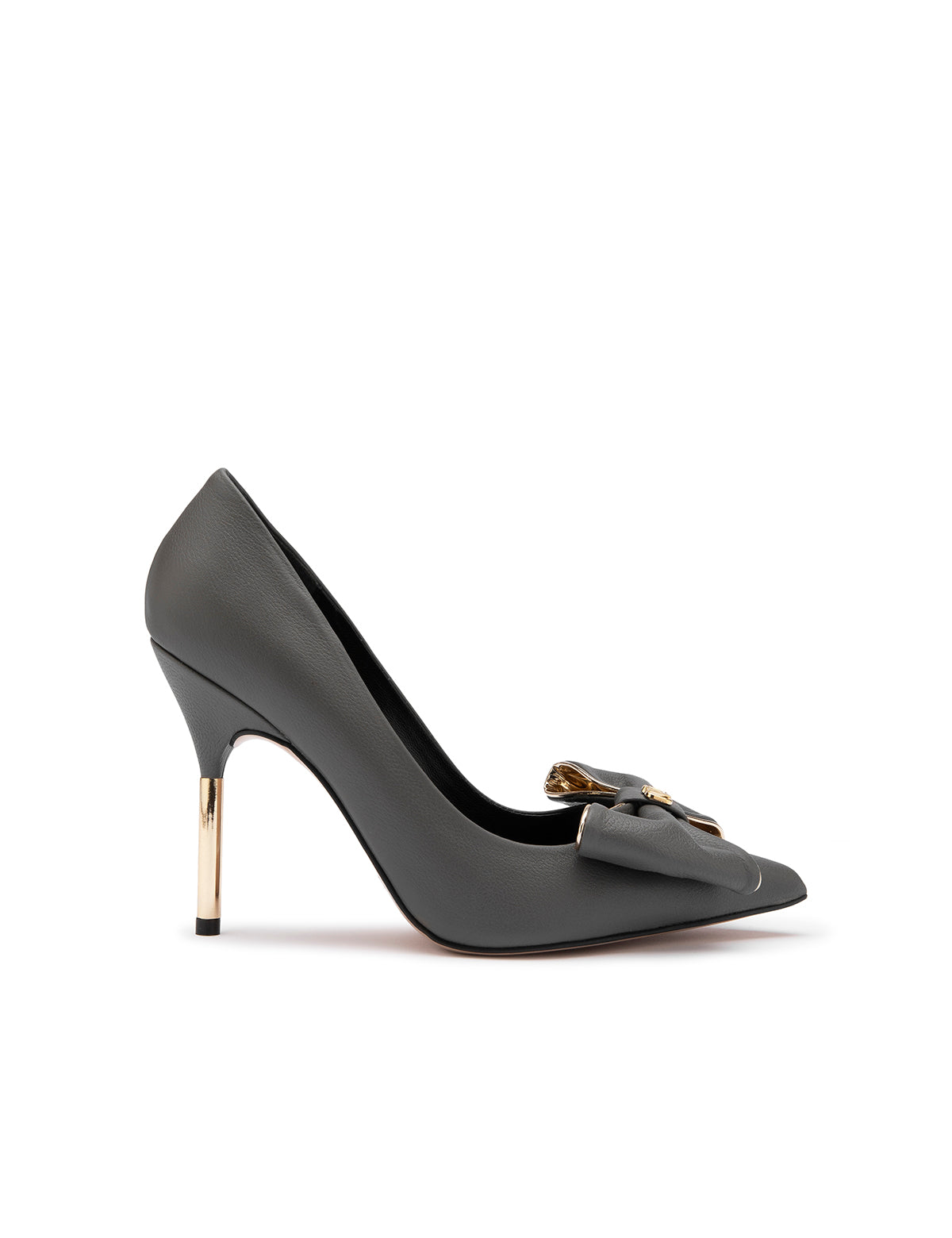 Jacoba Grey Floater Leather Women's Stiletto