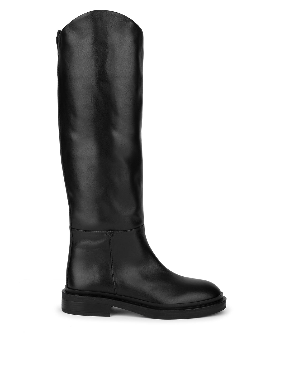 Hoher Damenstiefel Lukia aus schwarzem Leder