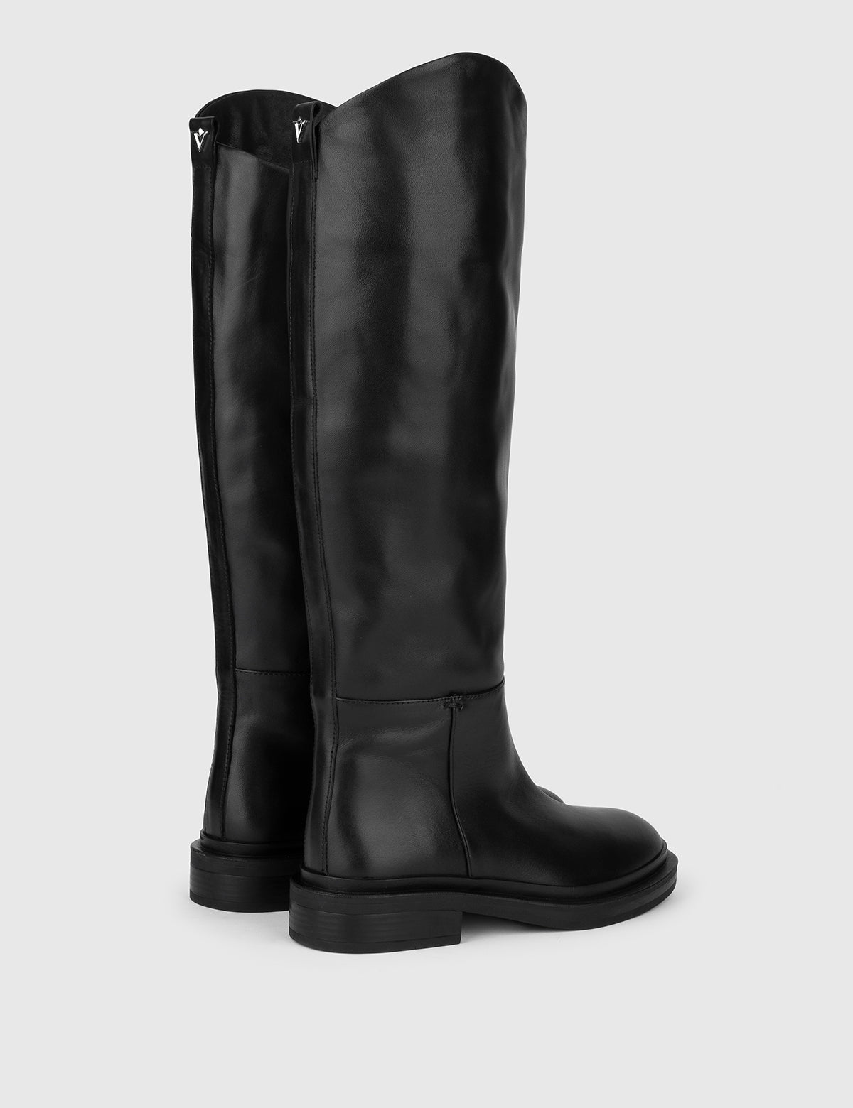 Hoher Damenstiefel Lukia aus schwarzem Leder