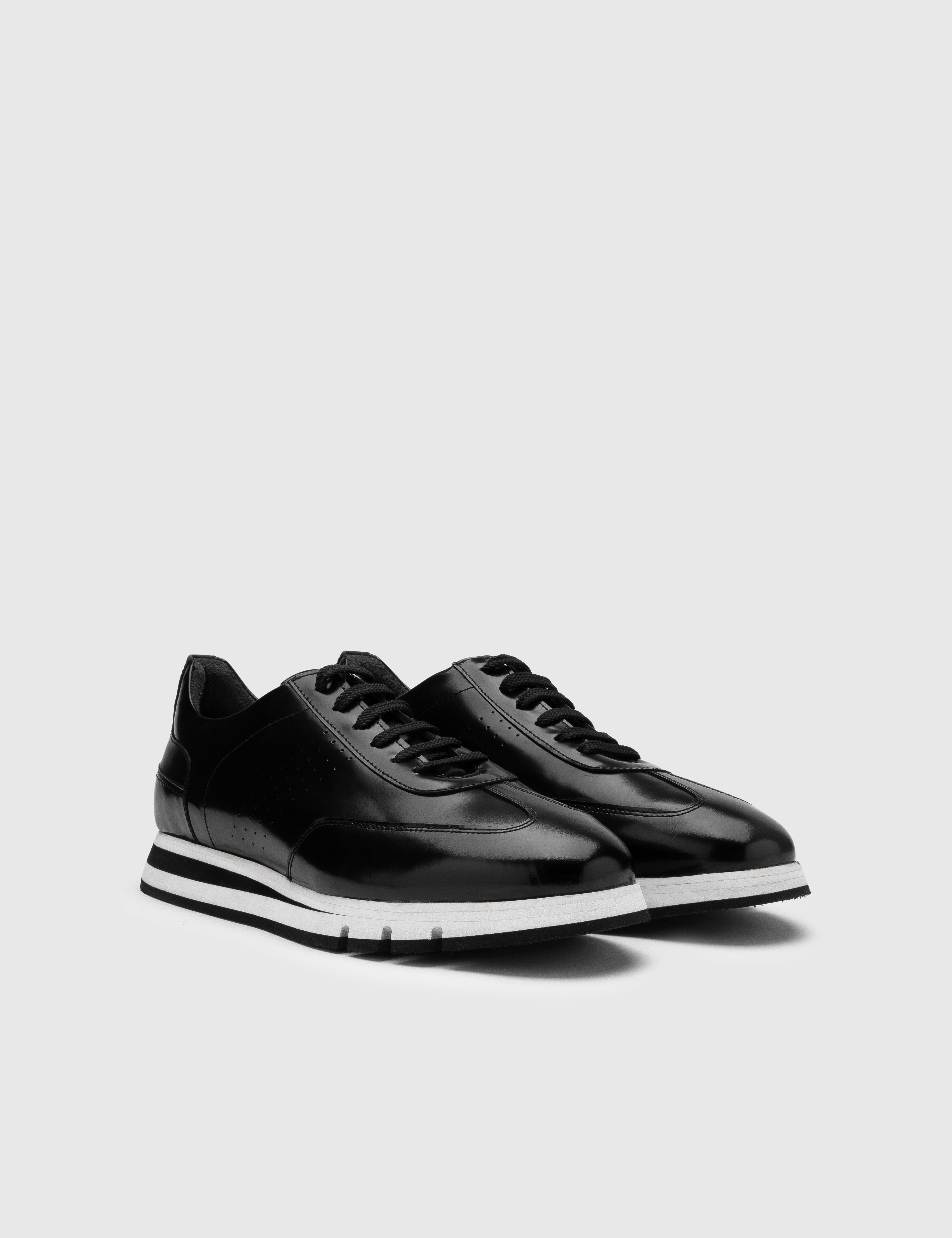 Maiken Black Florentic Leather Men's Sneaker