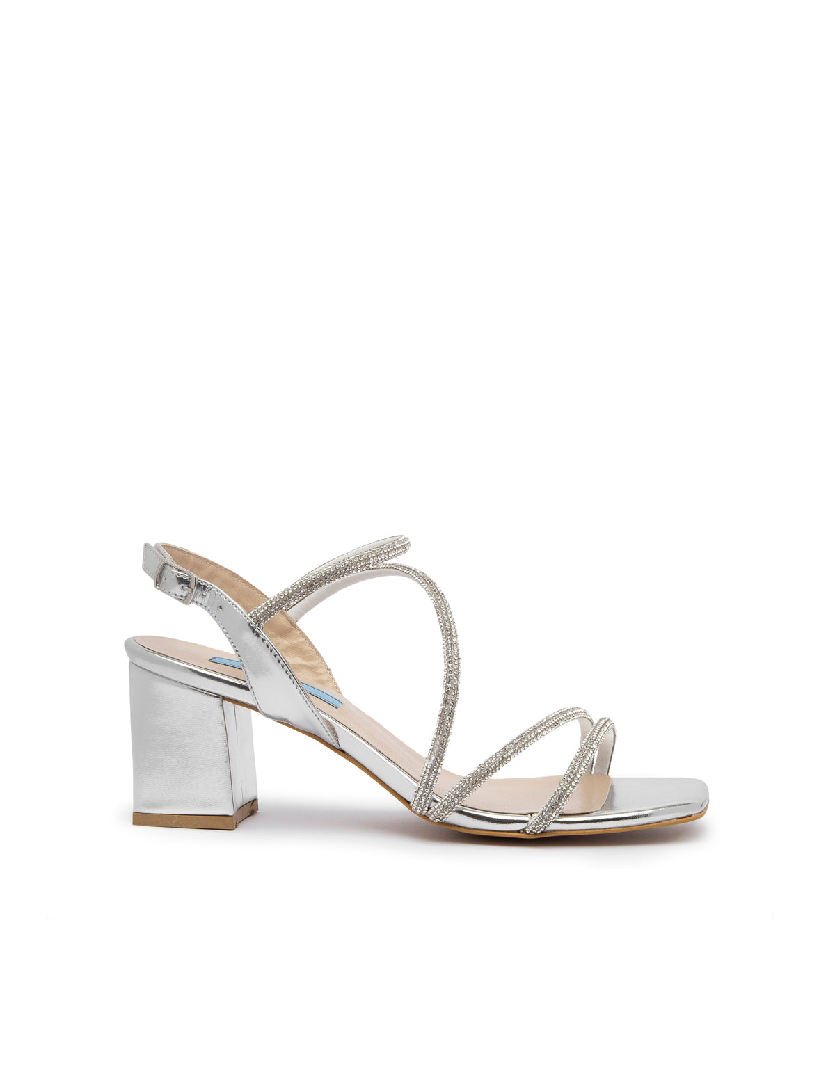 Nica Silver Leather Women's Heeled Sandal