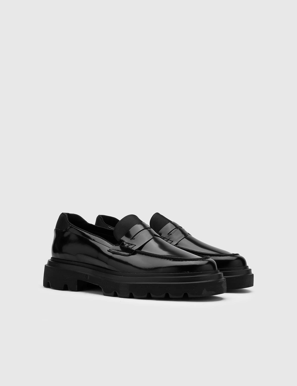 Taika Black Florentic Stretch Leather Men's Daily Shoe