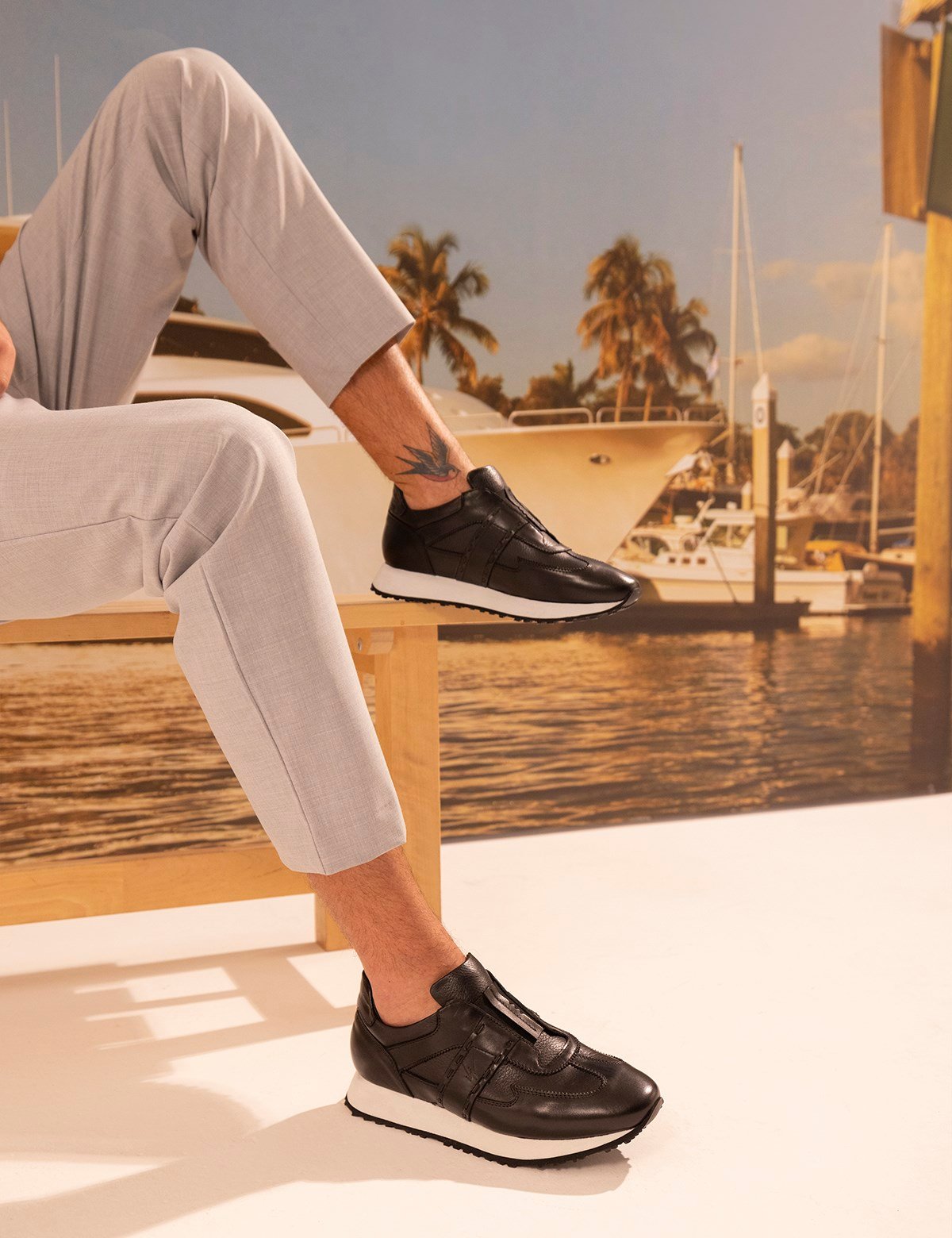 Tord Black Leather Men's Sneaker