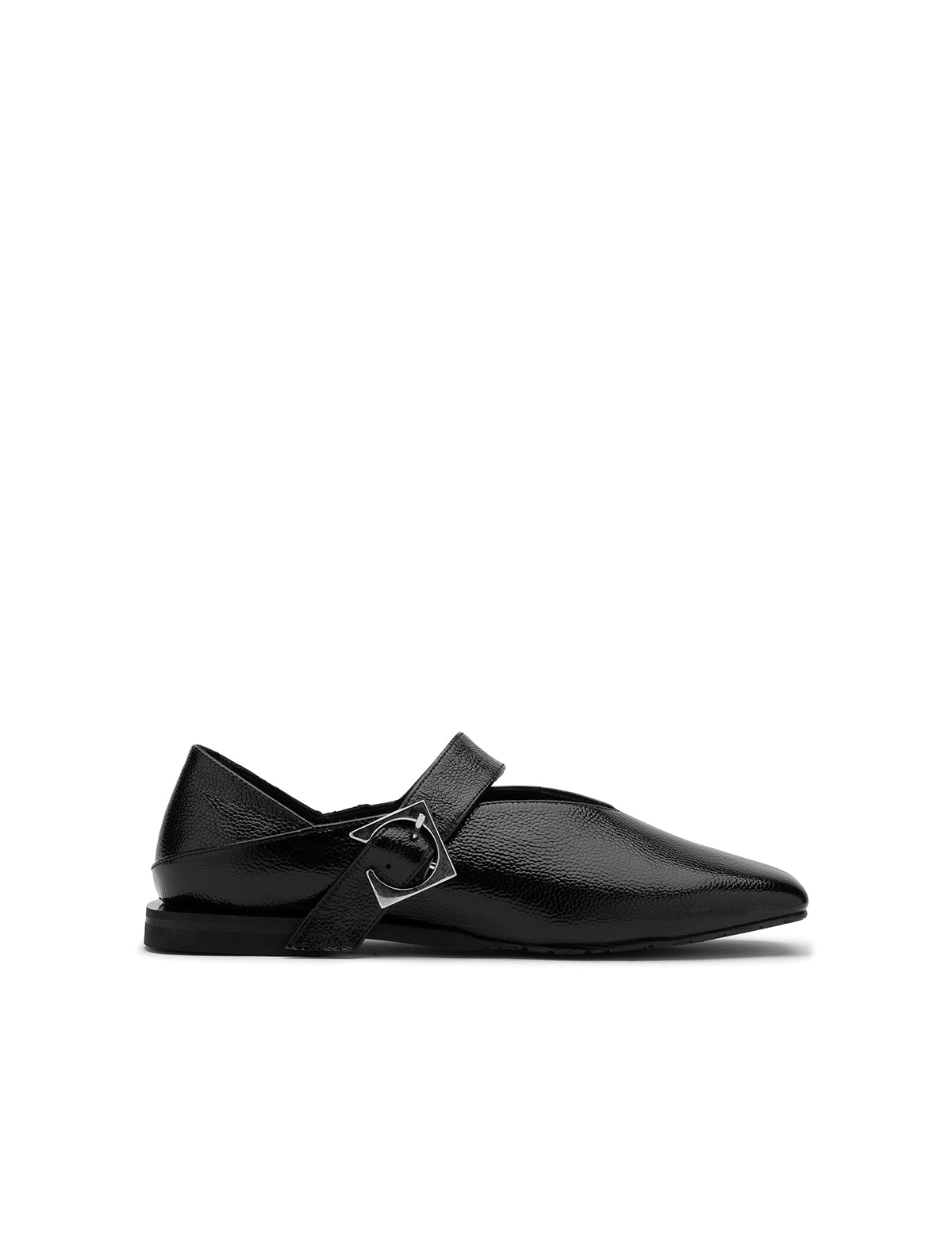 Vekda Black Patent Leather Women's Loafer