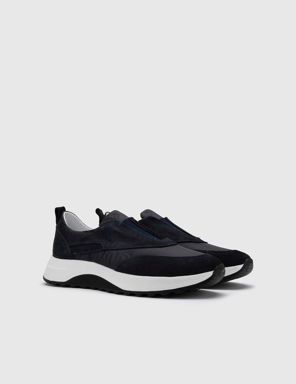 Marineblauer Baar-Herren-Sneaker aus Wildleder und Stoff