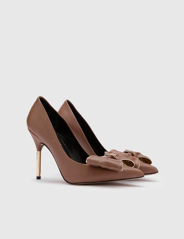 Jacoba Light Brown Buffalo Leather Women's Stiletto