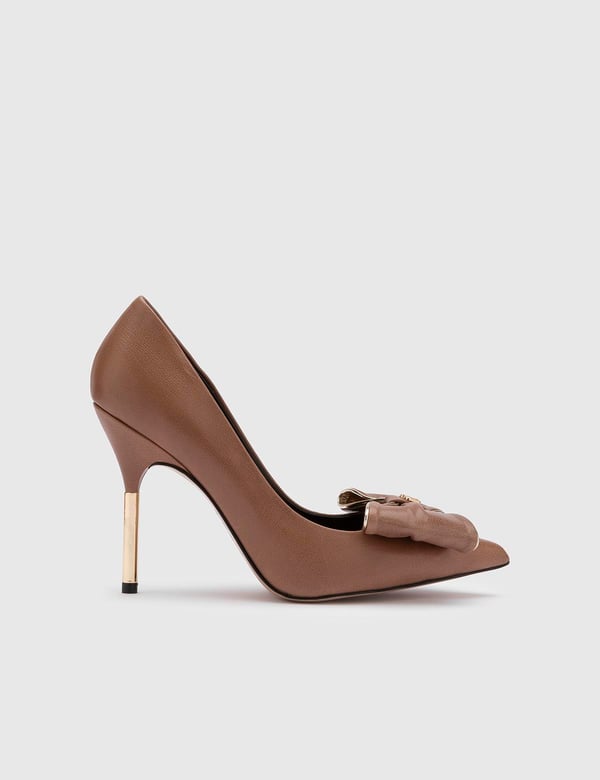 Jacoba Light Brown Buffalo Leather Women's Stiletto