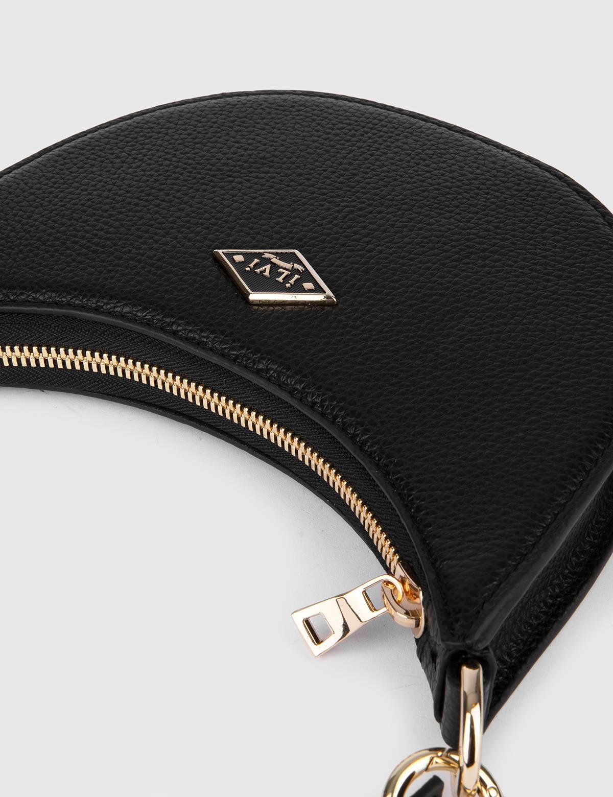 Sindire Black Floater Leather Women's Shoulder Bag