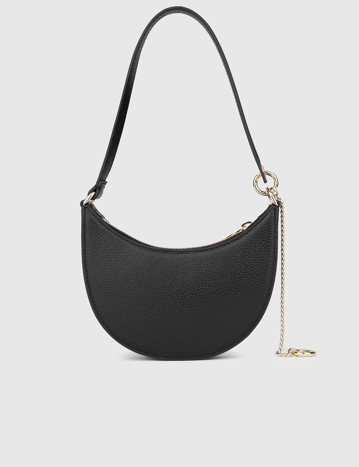 Sindire Black Floater Leather Women's Shoulder Bag
