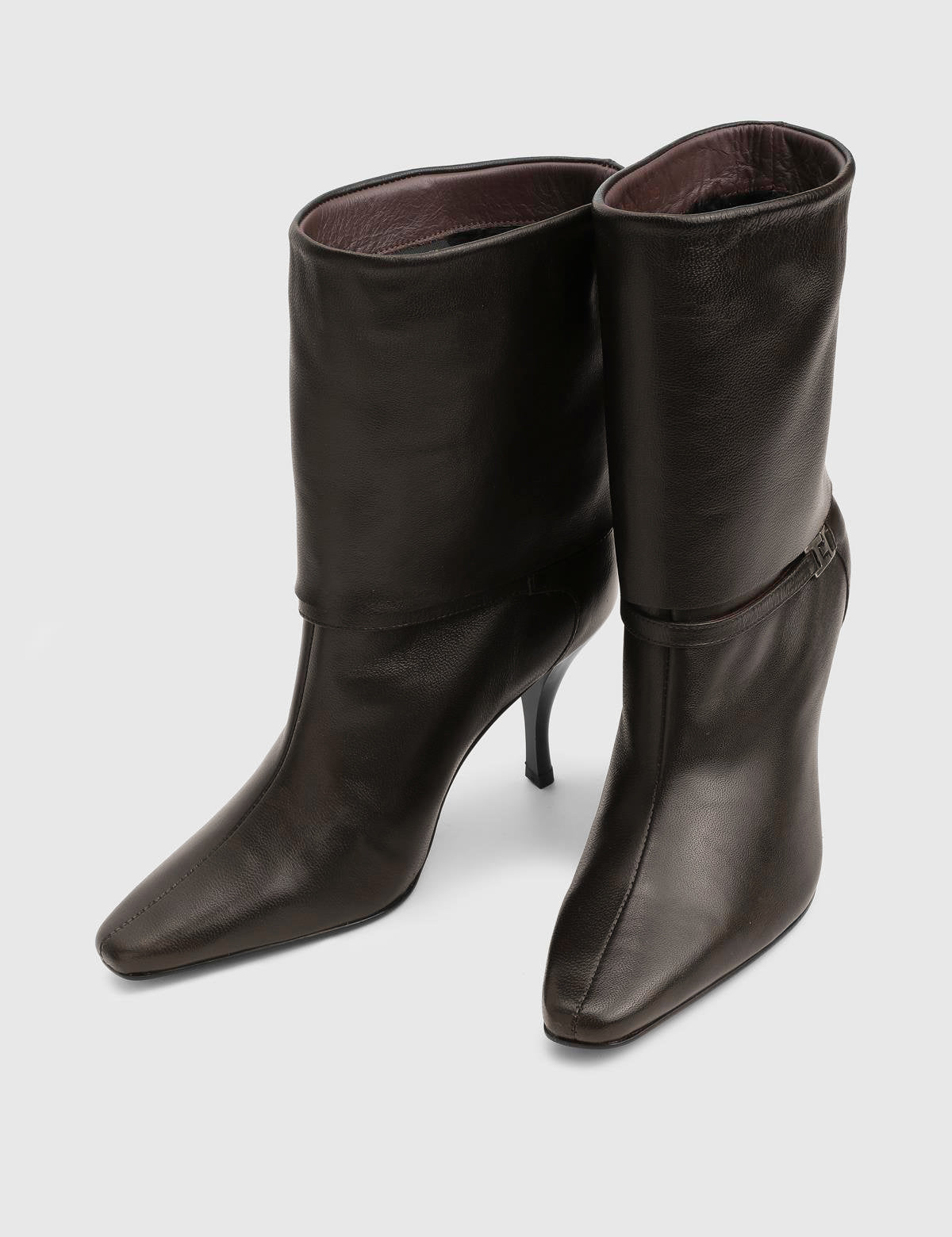 Melinda Brown Leather Women's Heeled Boot