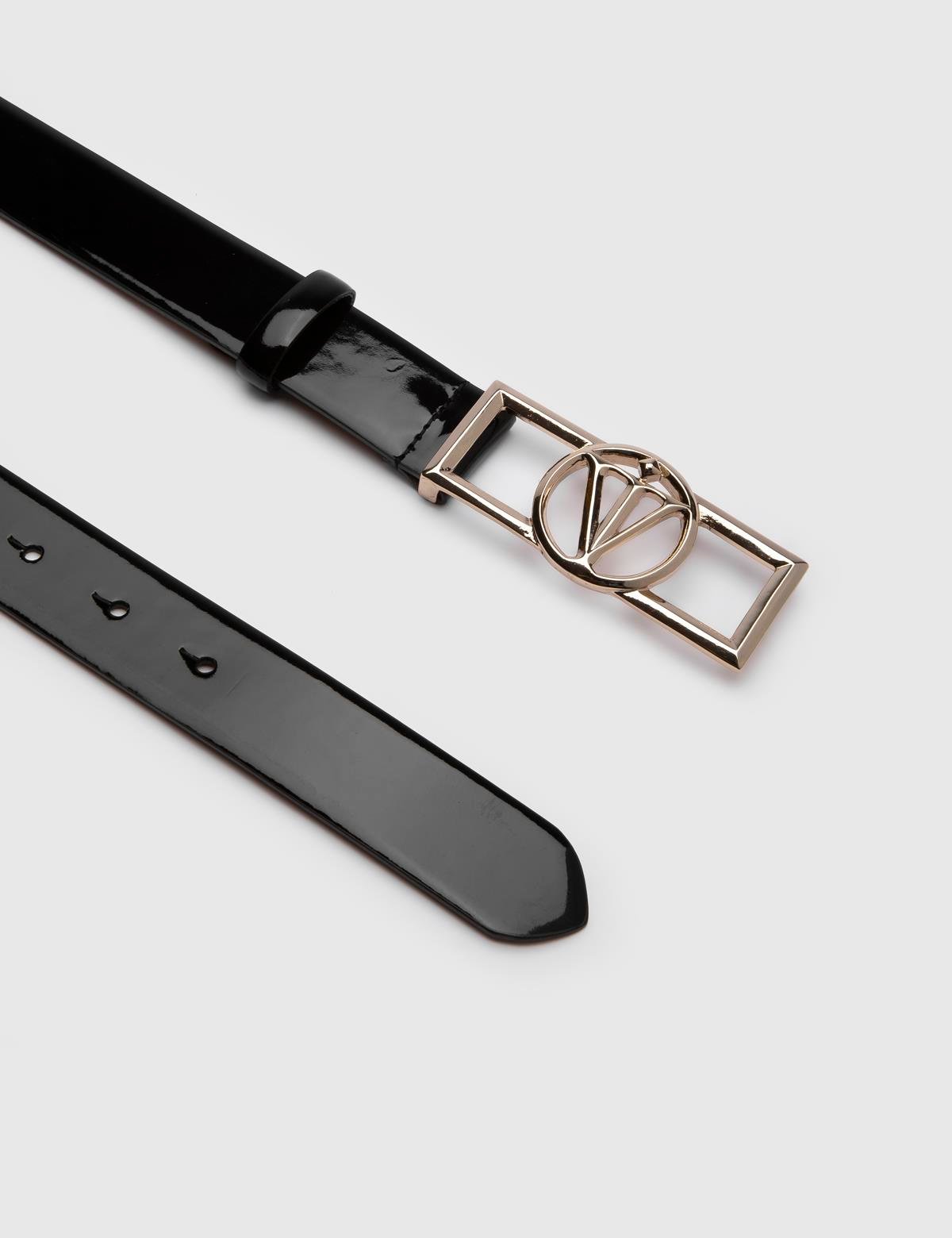 Agathe Black Patent Leather Women's Belt