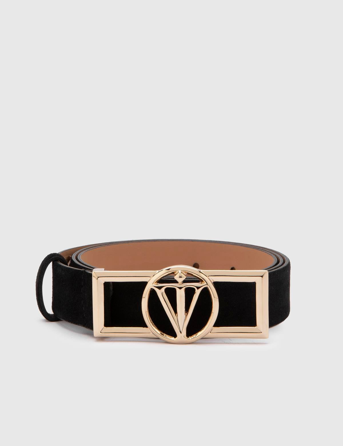 Agathe Black Suede Leather Women's Belt
