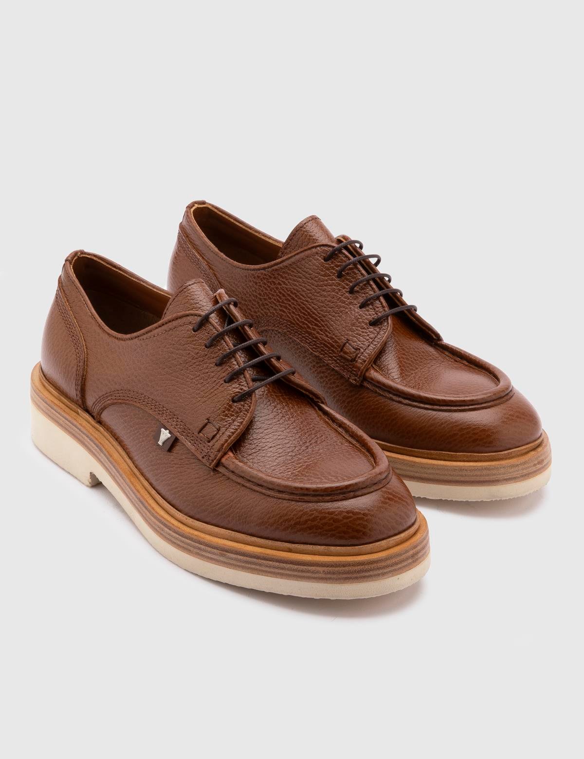 Clemente Herren Oxford aus Floater-Leder in Sattelbraun 