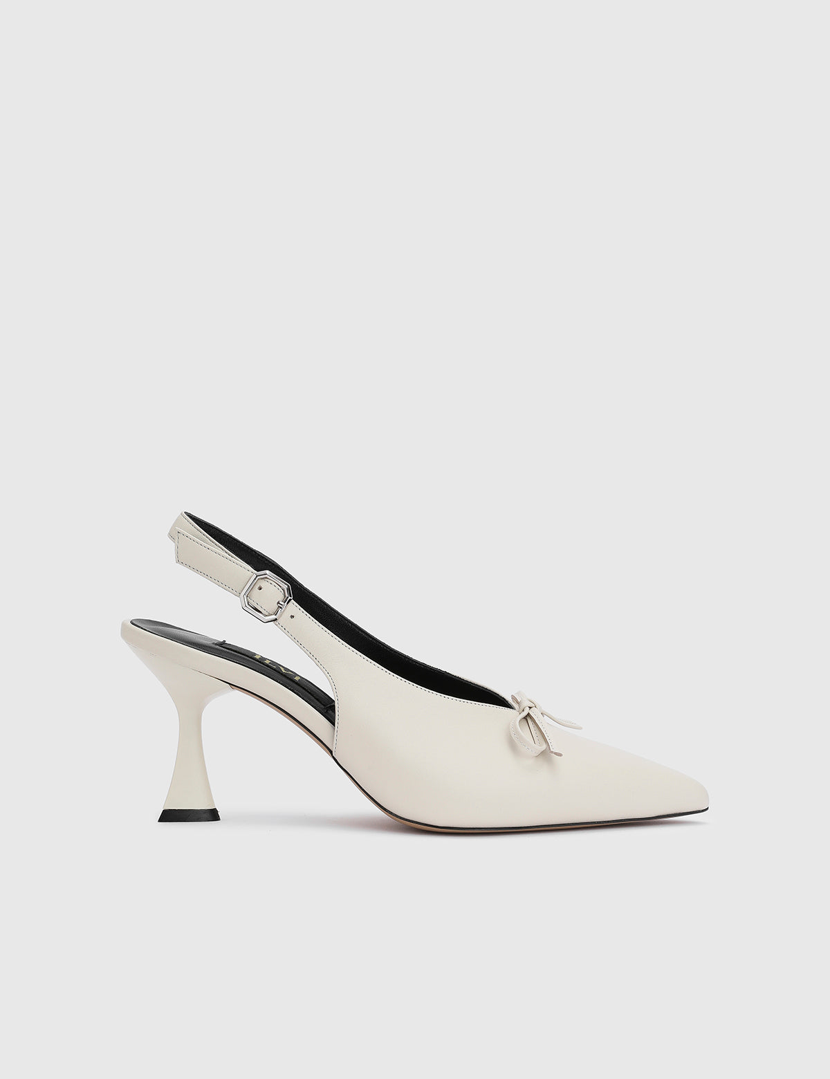 Vyver Beige Leather Women's Heeled Sandal
