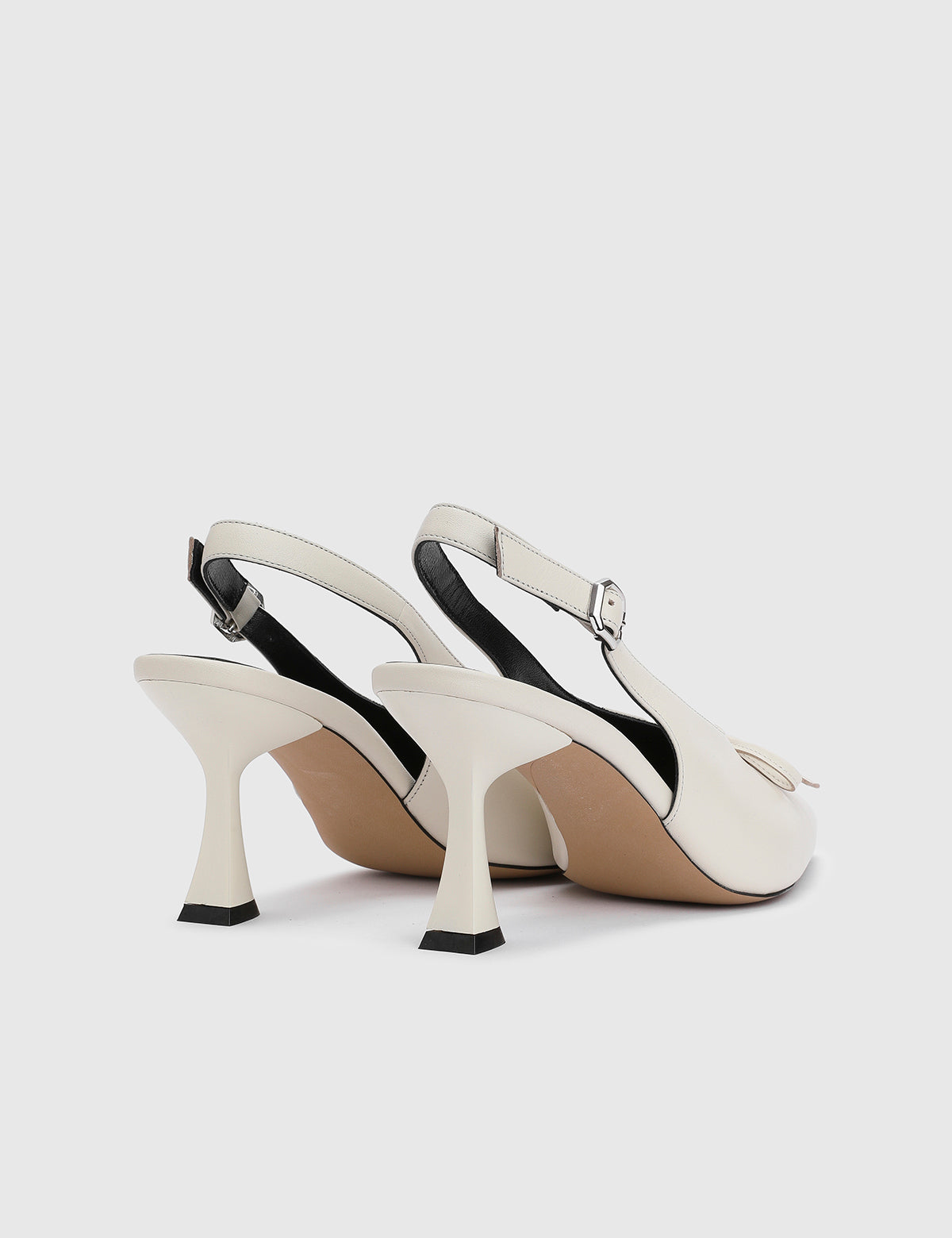 Vyver Beige Leather Women's Heeled Sandal