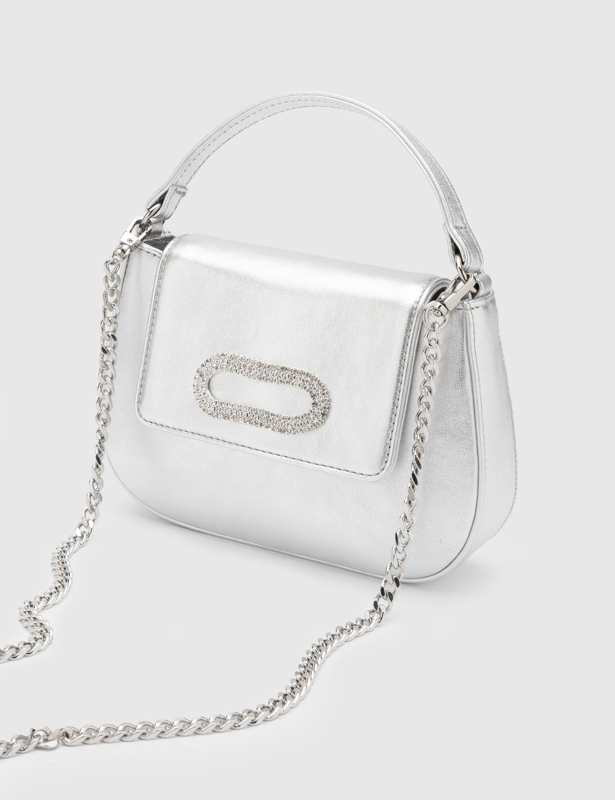 Felice Silber Leder Damen Handtasche