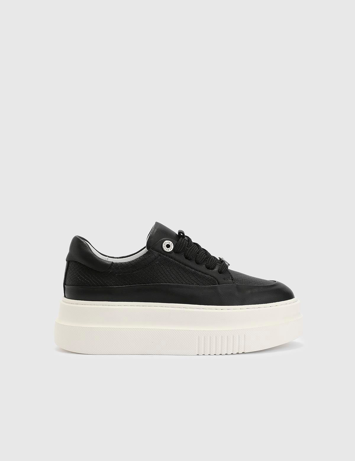 Fien Black Floater Leather Women's Sneaker
