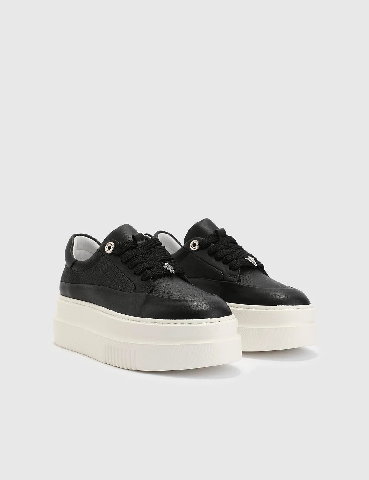 Fien Damen-Sneaker aus schwarzem Floater-Leder