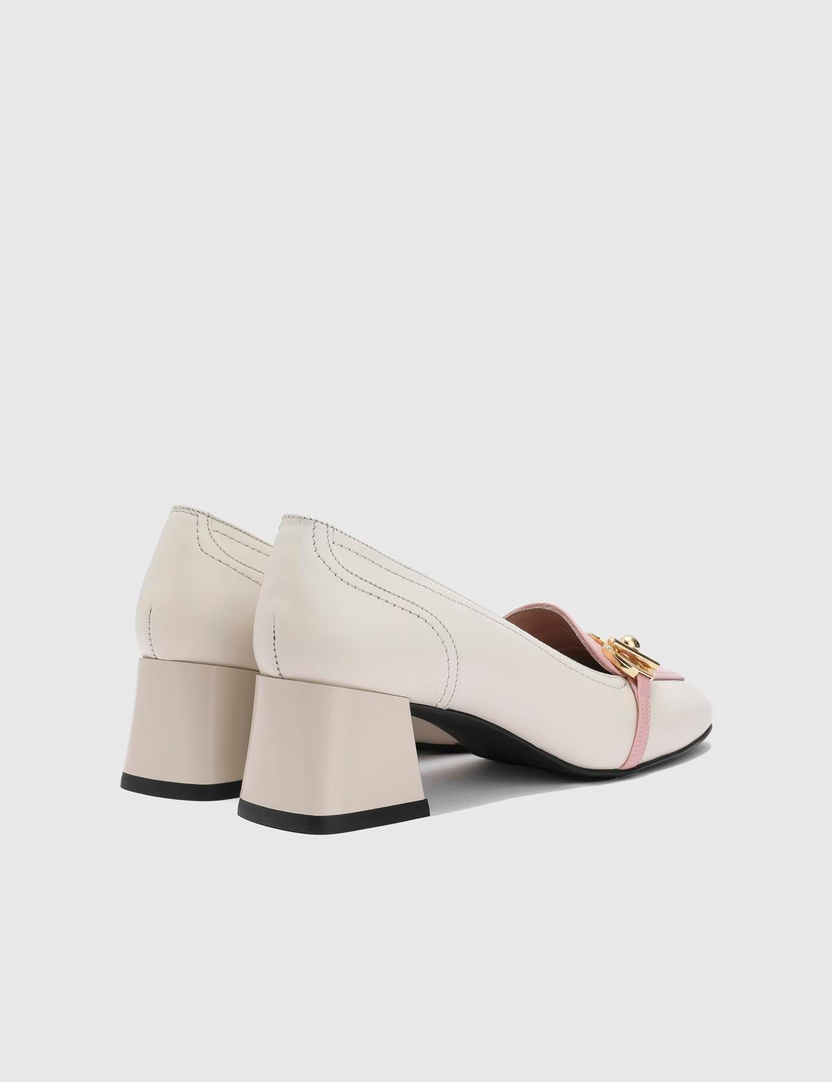 Guus Beige Leder Damenpumps