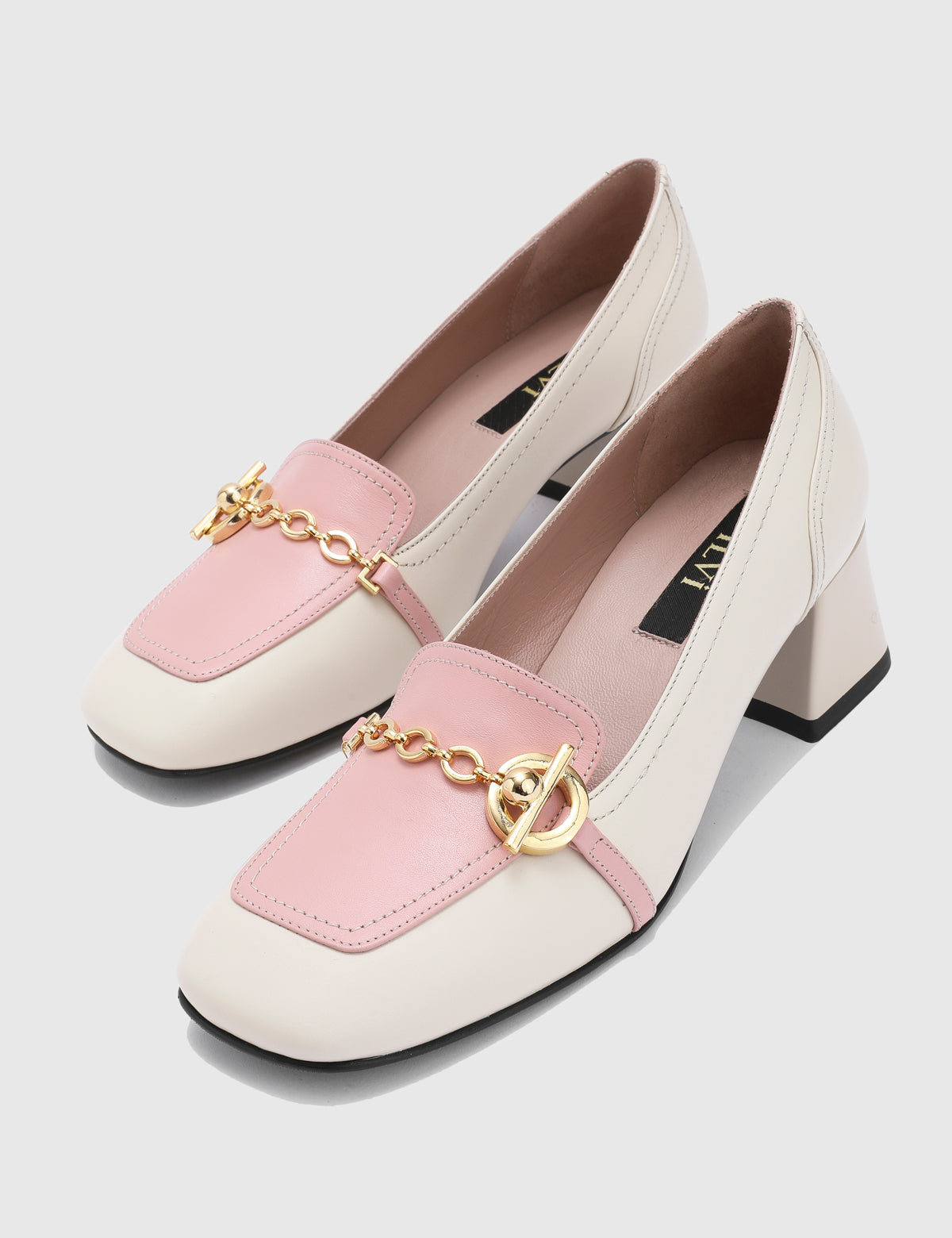 Guus Beige Leder Damenpumps